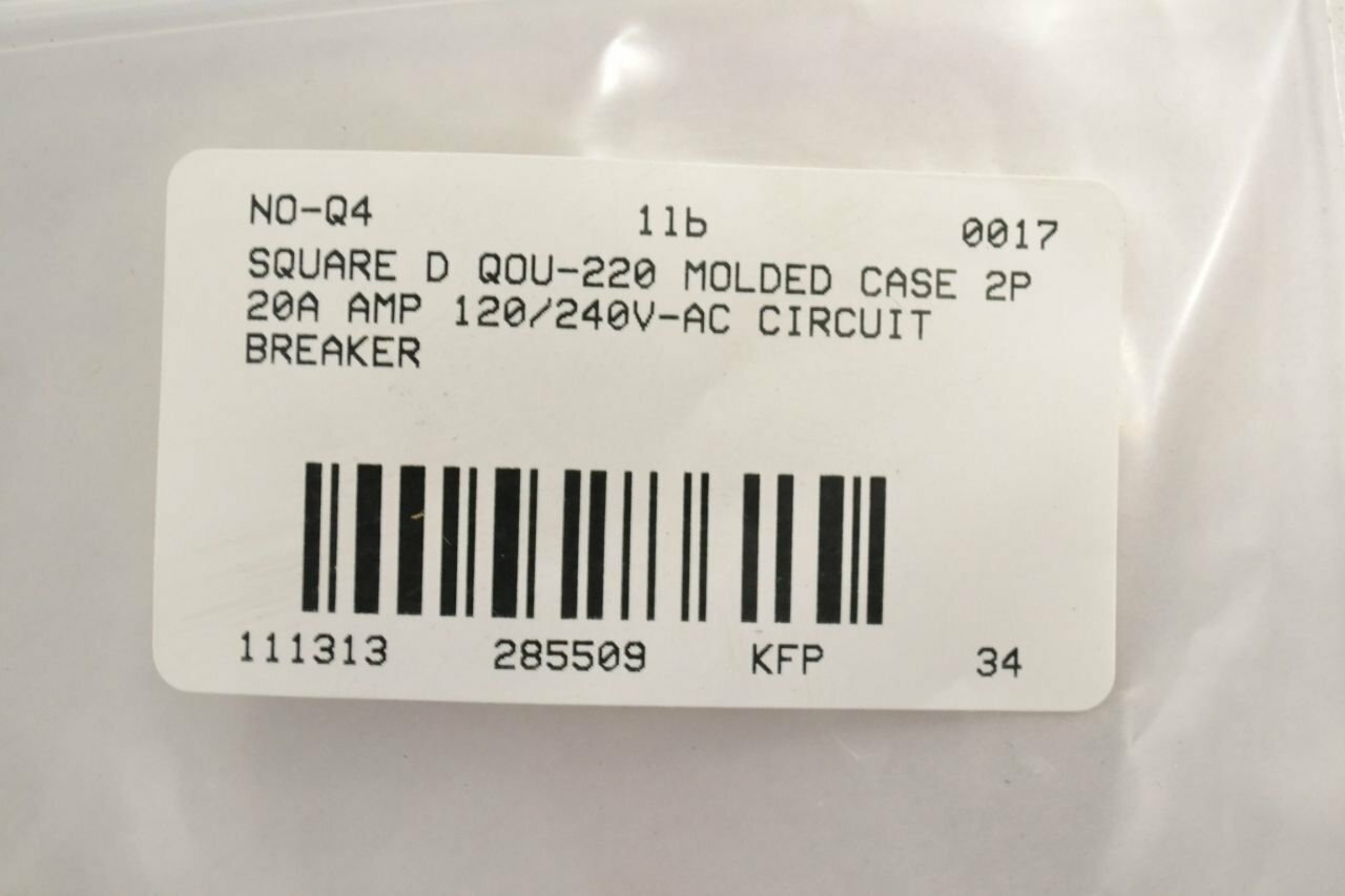 SQUARE D BY SCHNEIDER ELECTRIC QOU220 CIRCUIT BREAKER, THERMAL MAG, 2P, 20A