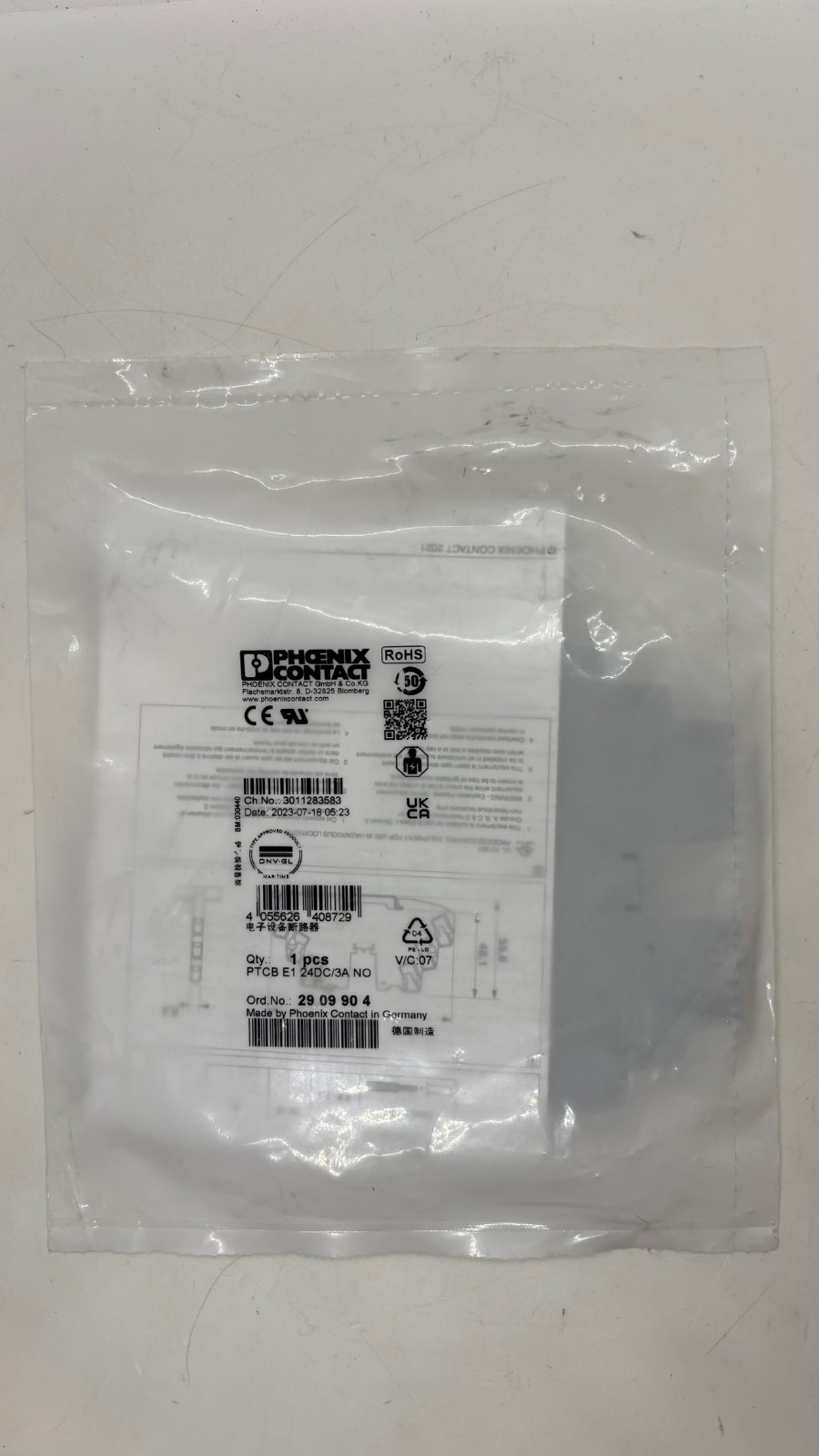 Phoenix Contact 2909904 PTCBE1 24DC/3A NO Electronic solid state circuit breaker