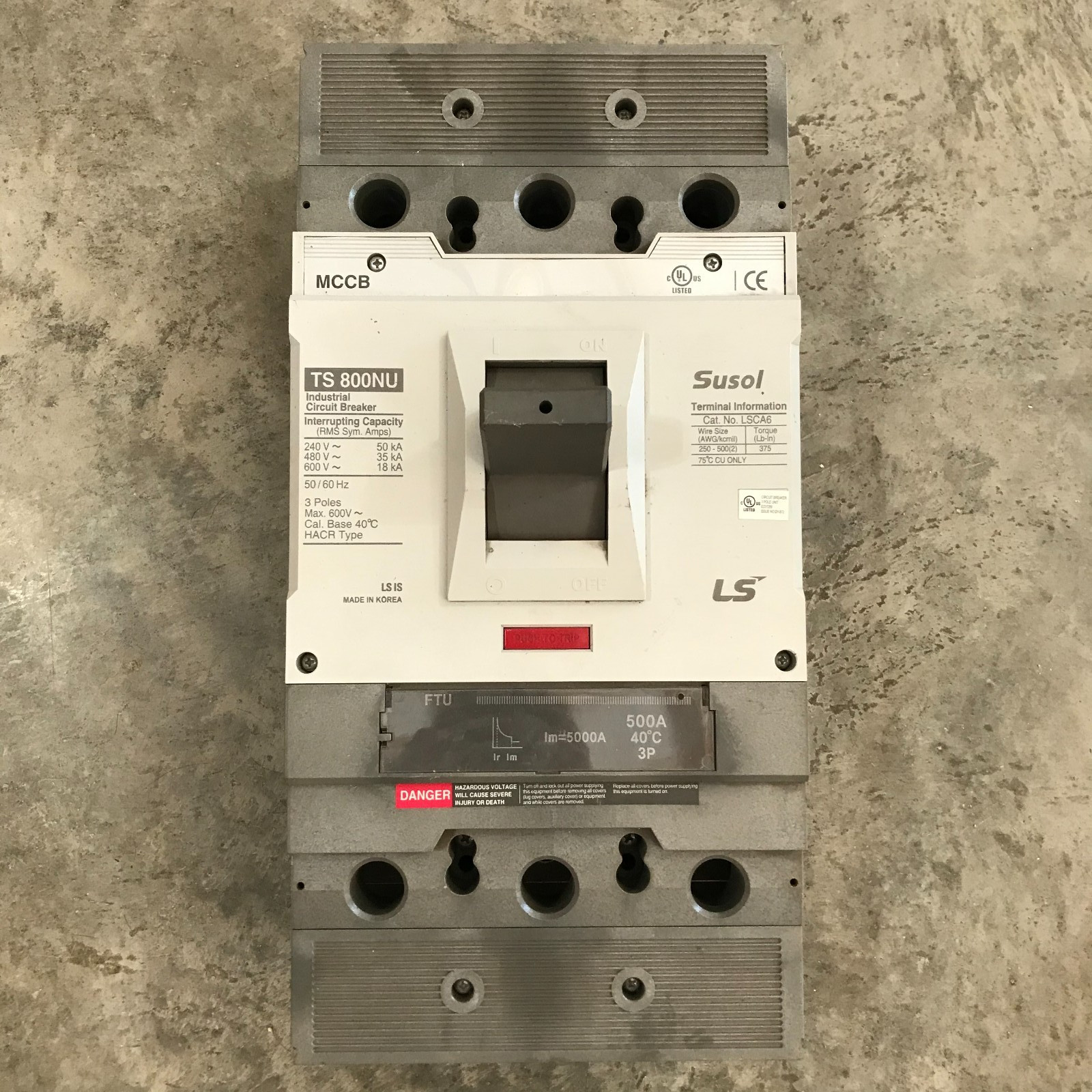 Susol LS Electric Circuit Breaker MCCB TS 800NU – Used