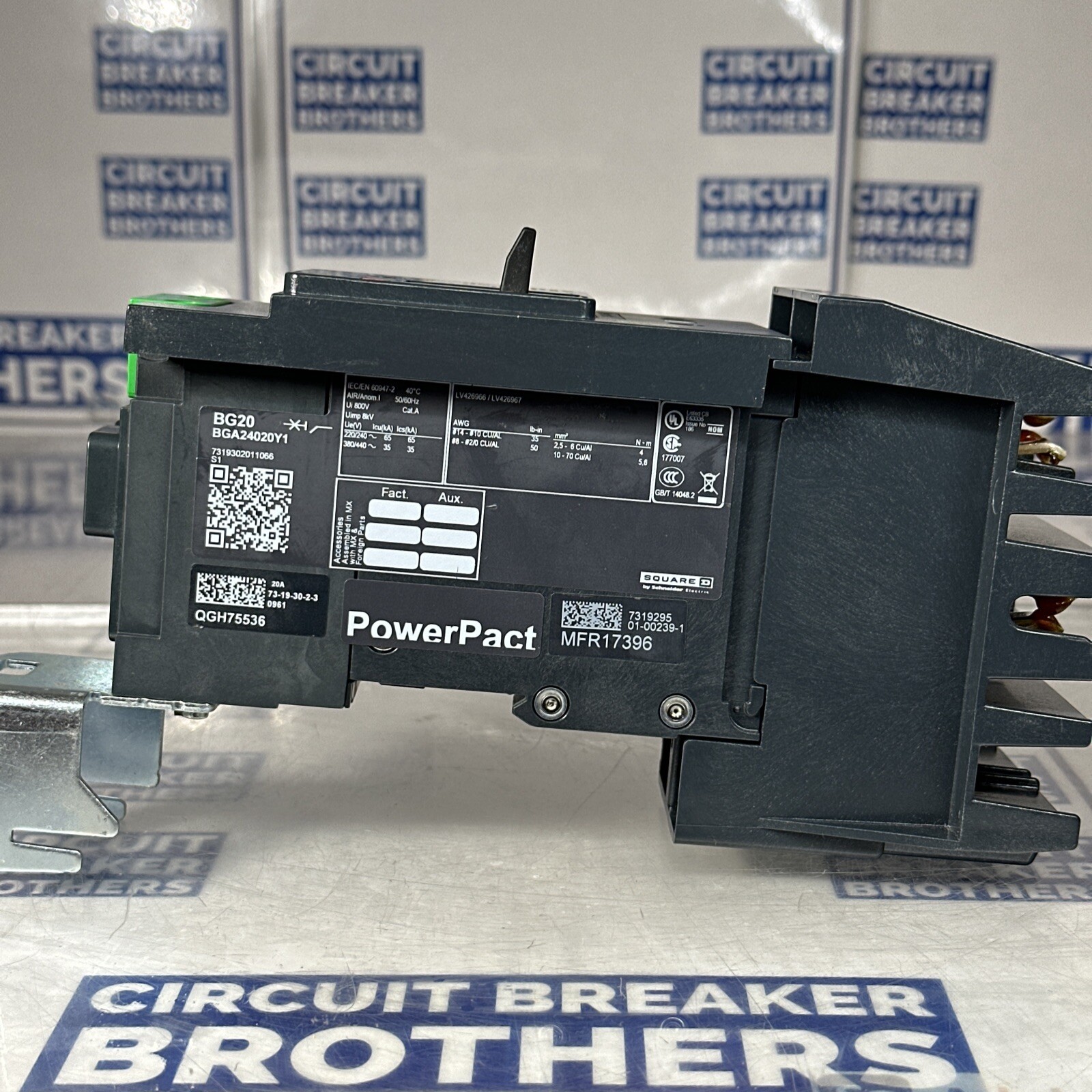 Square D BGA24020Y1 20 Amp 480/277V 2 Pole Circuit Breaker-Warranty (New No Box)