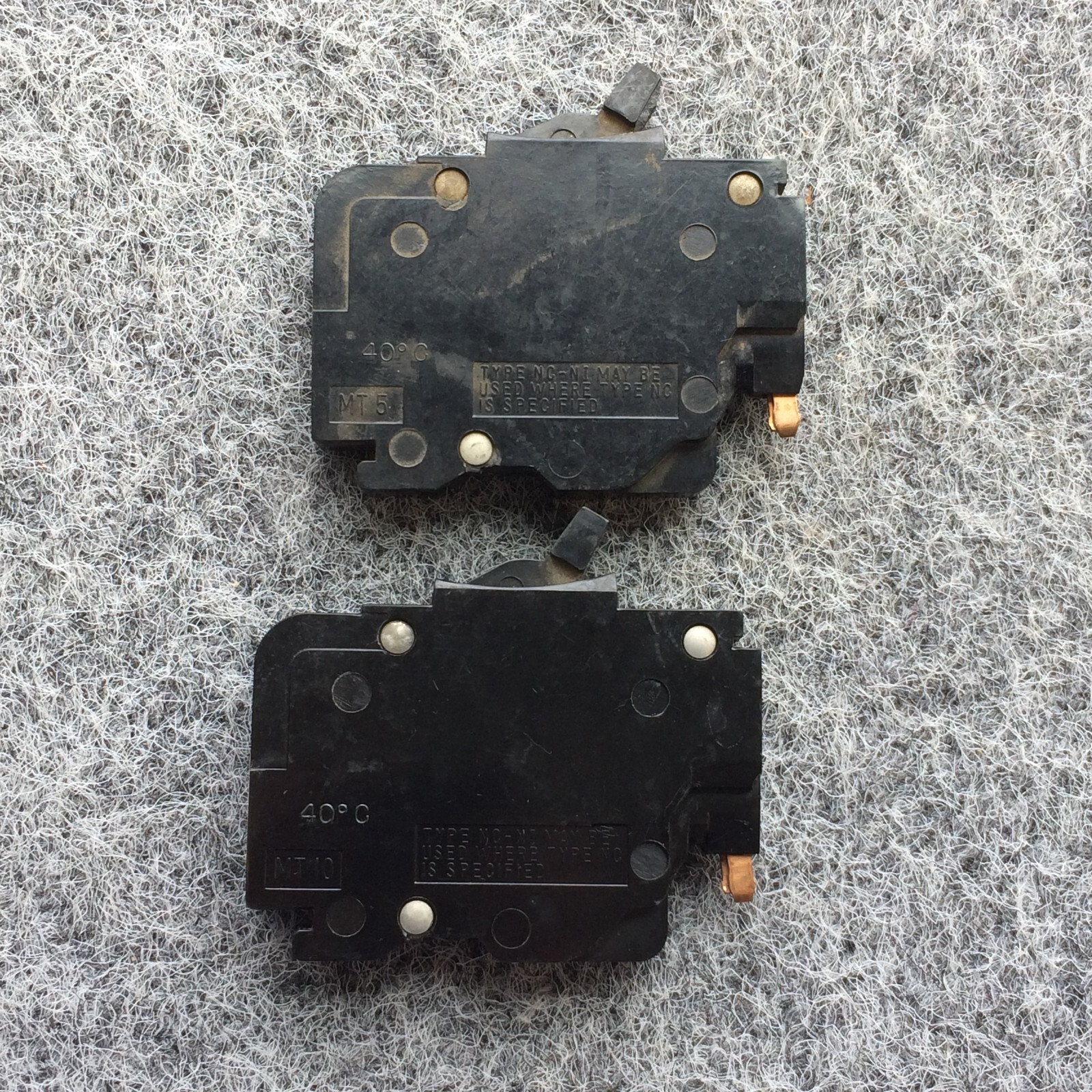 Lot of 2 NC115 FPE 15 Amp 1 Pole Stab-Lok Federal Pacific Breaker NC15 Red
