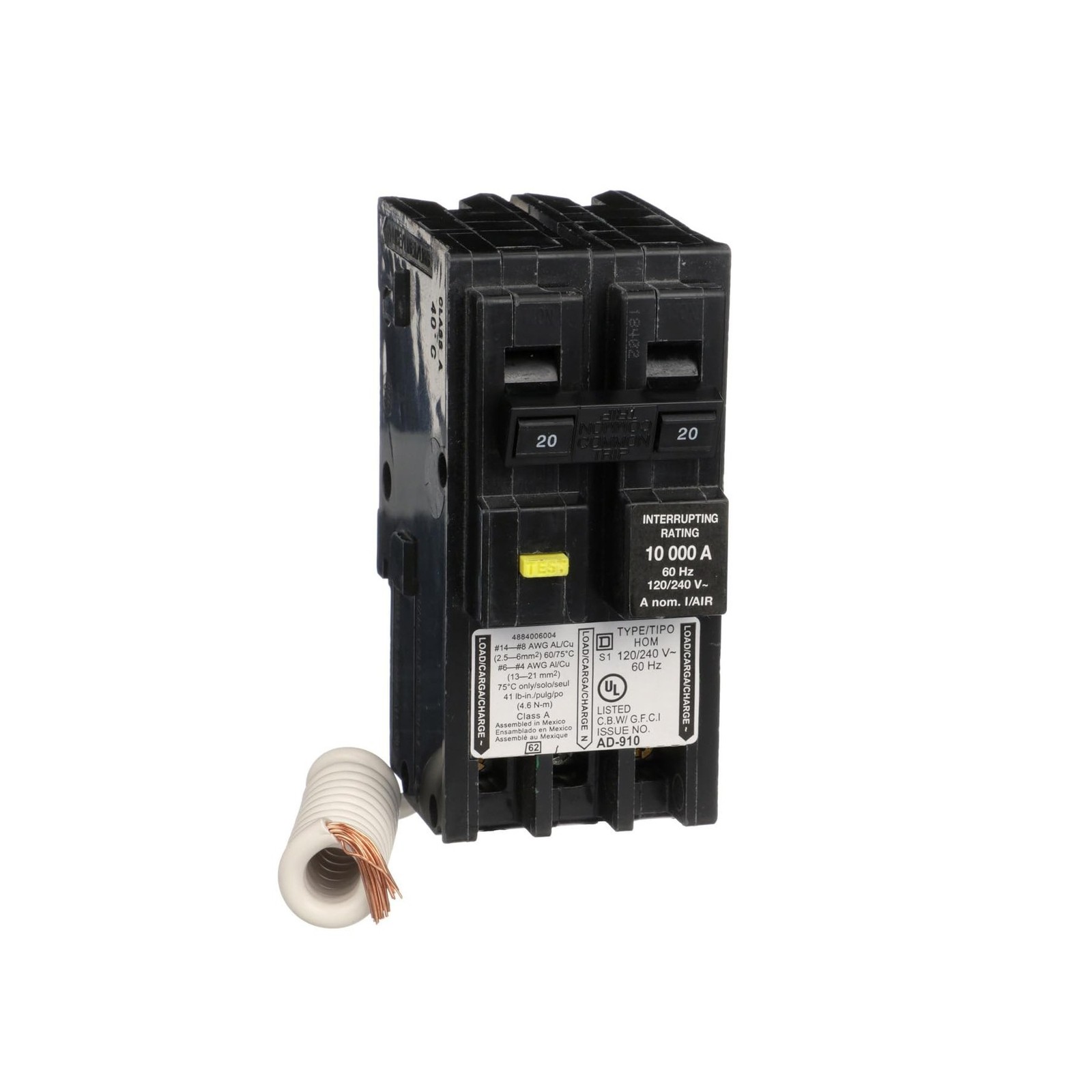 Square D by Schneider Electric Homeline 20 Amp Mini Circuit Breaker, 2 Pole, …