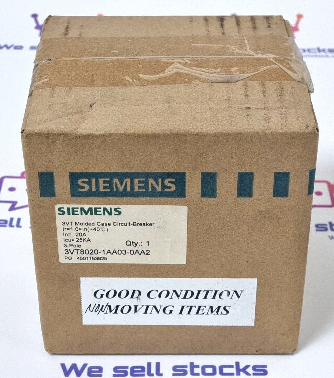 SIEMENS 3VT8020-1AA03-0AA2 Circuit Breaker 20A