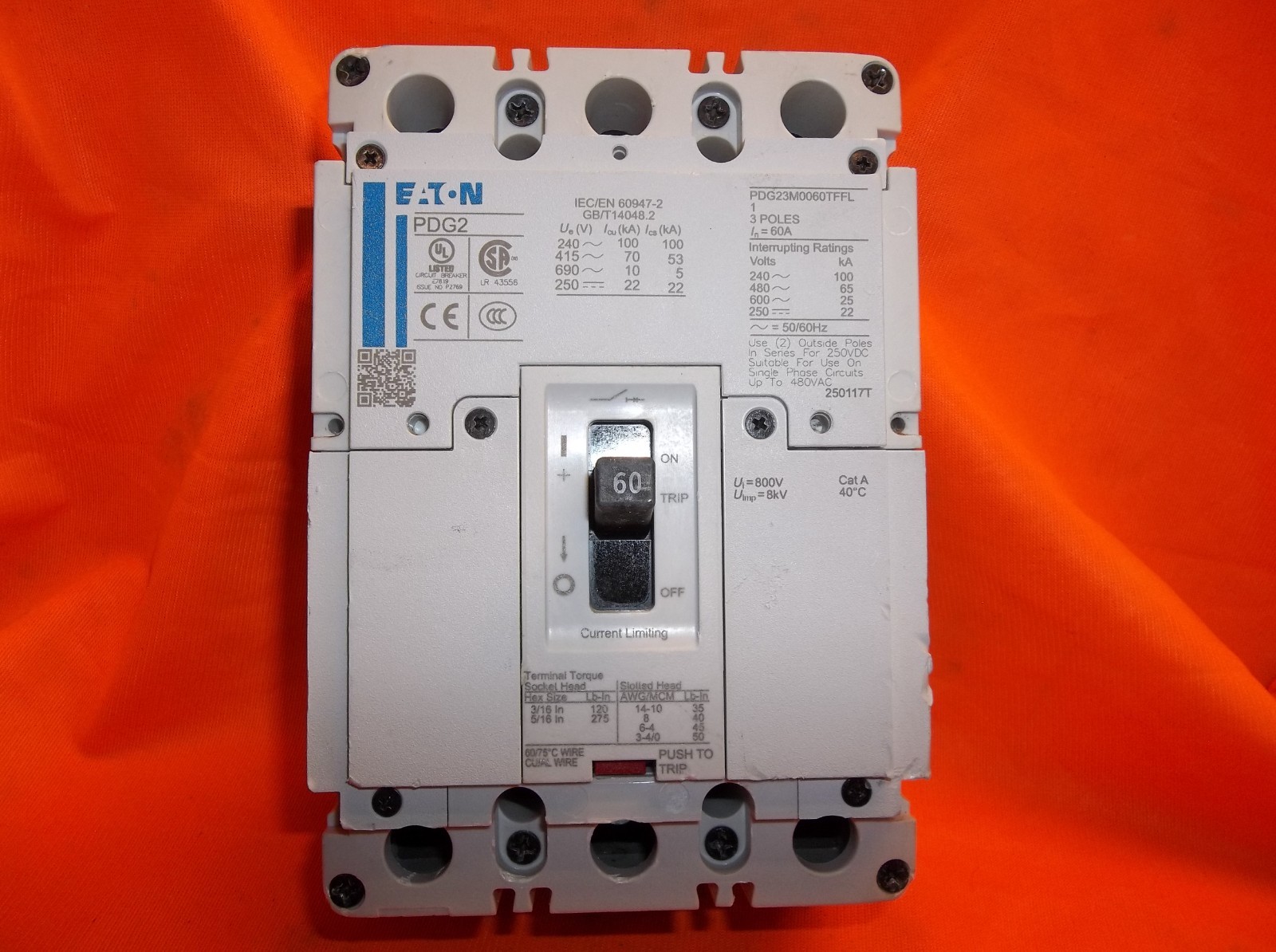 EATON PDG23M0060TFFL circuit breaker 1166A1