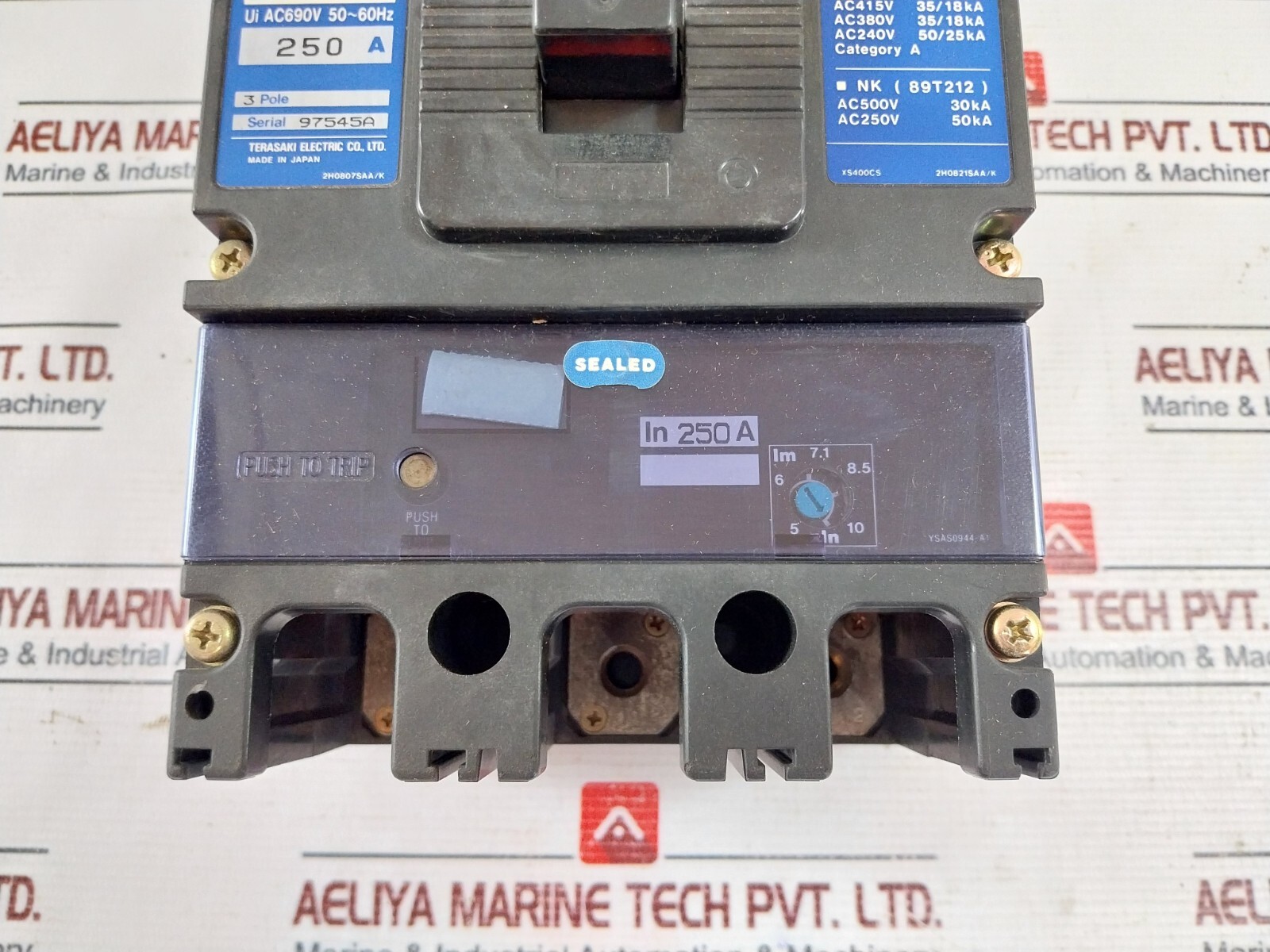 Terasaki Tembreak XS400CS 3-Pole Circuit Breaker 250A Ac690V 50/60Hz
