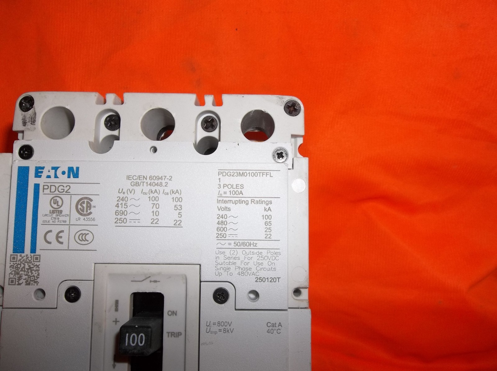 EATON PDG23M0100TFFL circuit breaker 166B2