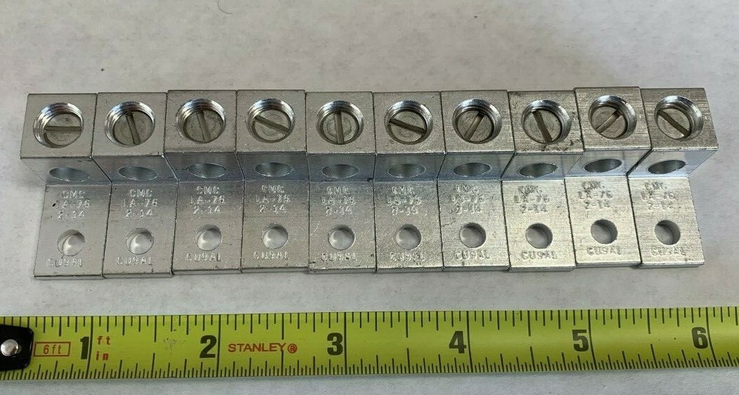 (10) Qty. of CMC LA-76 MECHANICAL ALUMINUM LUGS 2-14, CU9AL