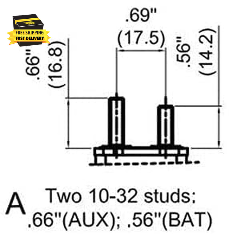 12-24V 50Amp Auto Resettable Stud Type Circuit Breaker Fuse Holder 50A,Lengthwis