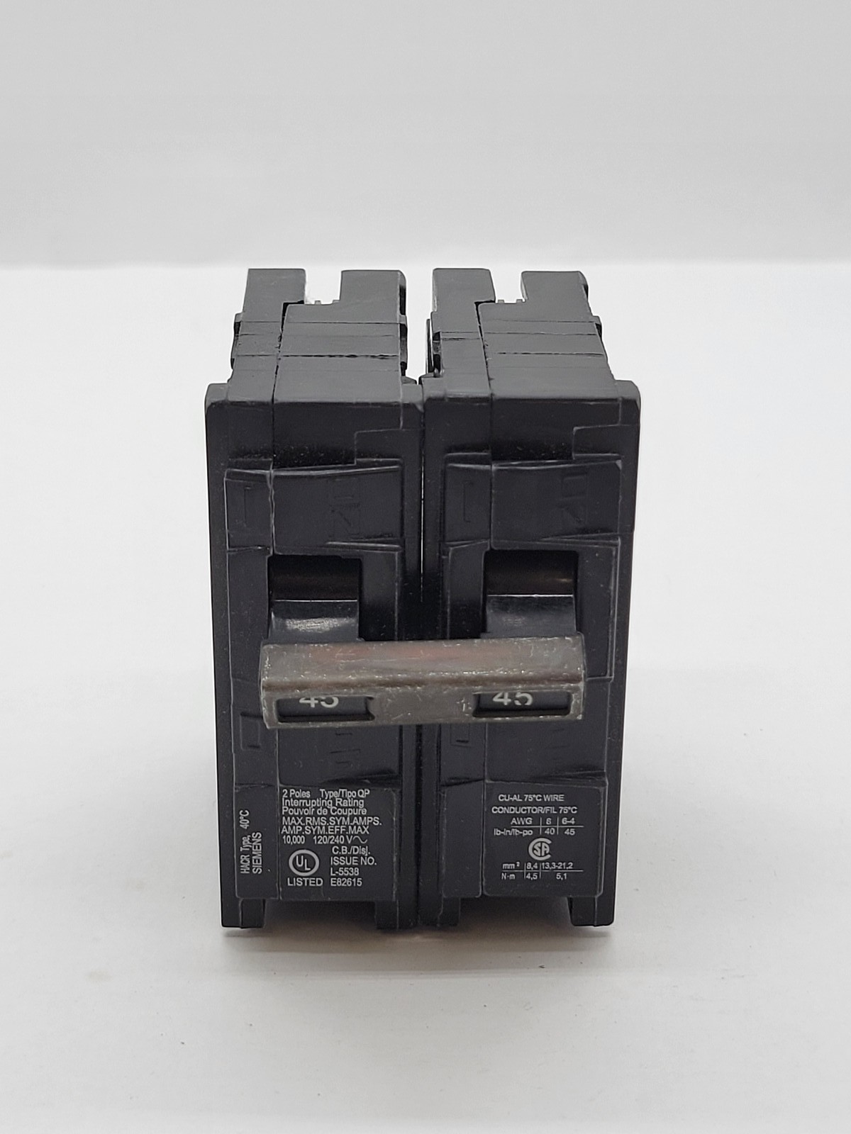 6PC Siemens Q245 Plug-In Circuit Breaker 45A 2P 1PH 120/240V 10KA QP