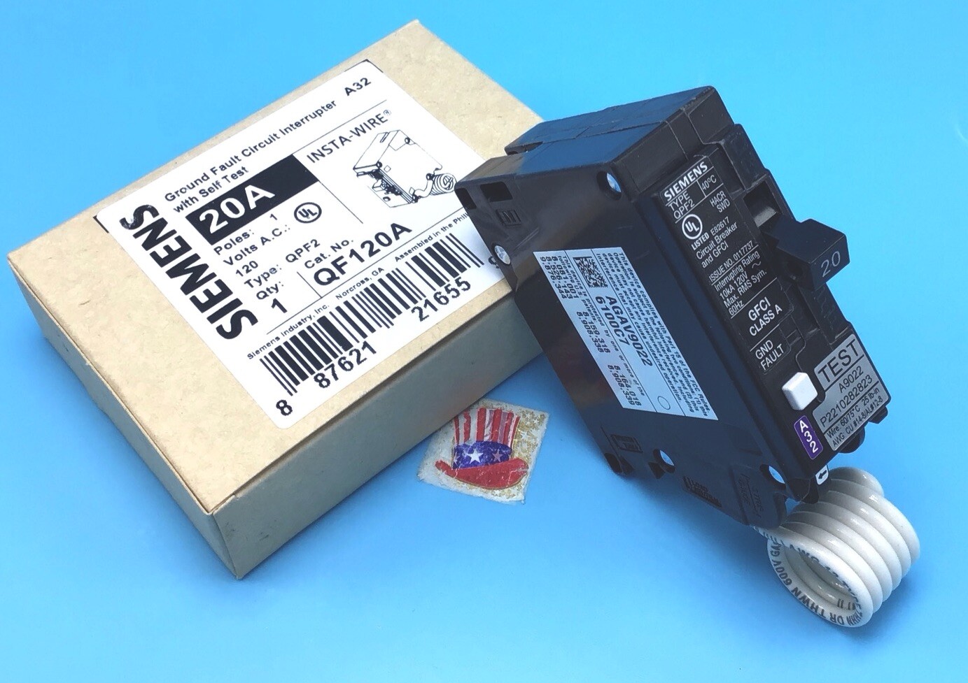New Circuit Breaker Siemens QF120 QF120A 20 Amp 1 Pole 120V 10kA GFCI @