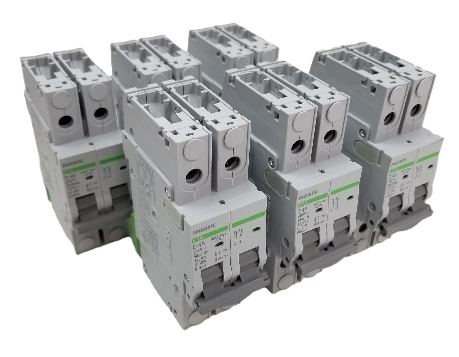 6 NOARK B1N2D4 Circuit Breaker Miniature 240 V AC/125 V DC 10kA 2P D4A NEW