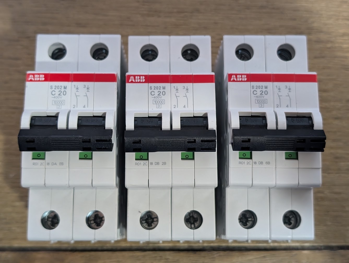 ABB S202M-C20 2P 20A MINIATURE CIRCUIT BREAKER QTY (3) THREE