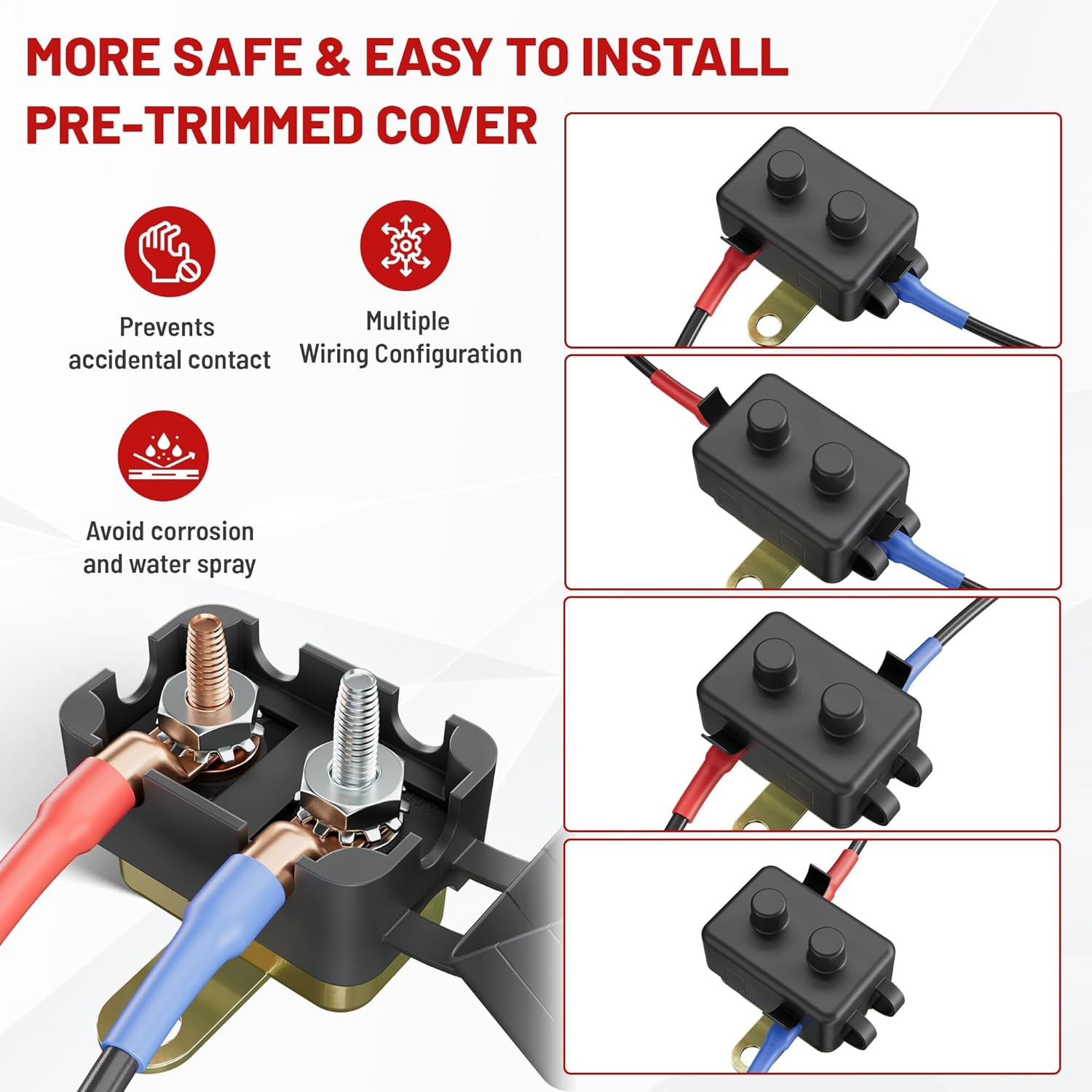 (40A 1PC) DC 12V-24V Automatic Reset Circuit Breaker #10-32 Studs with Metal Fus