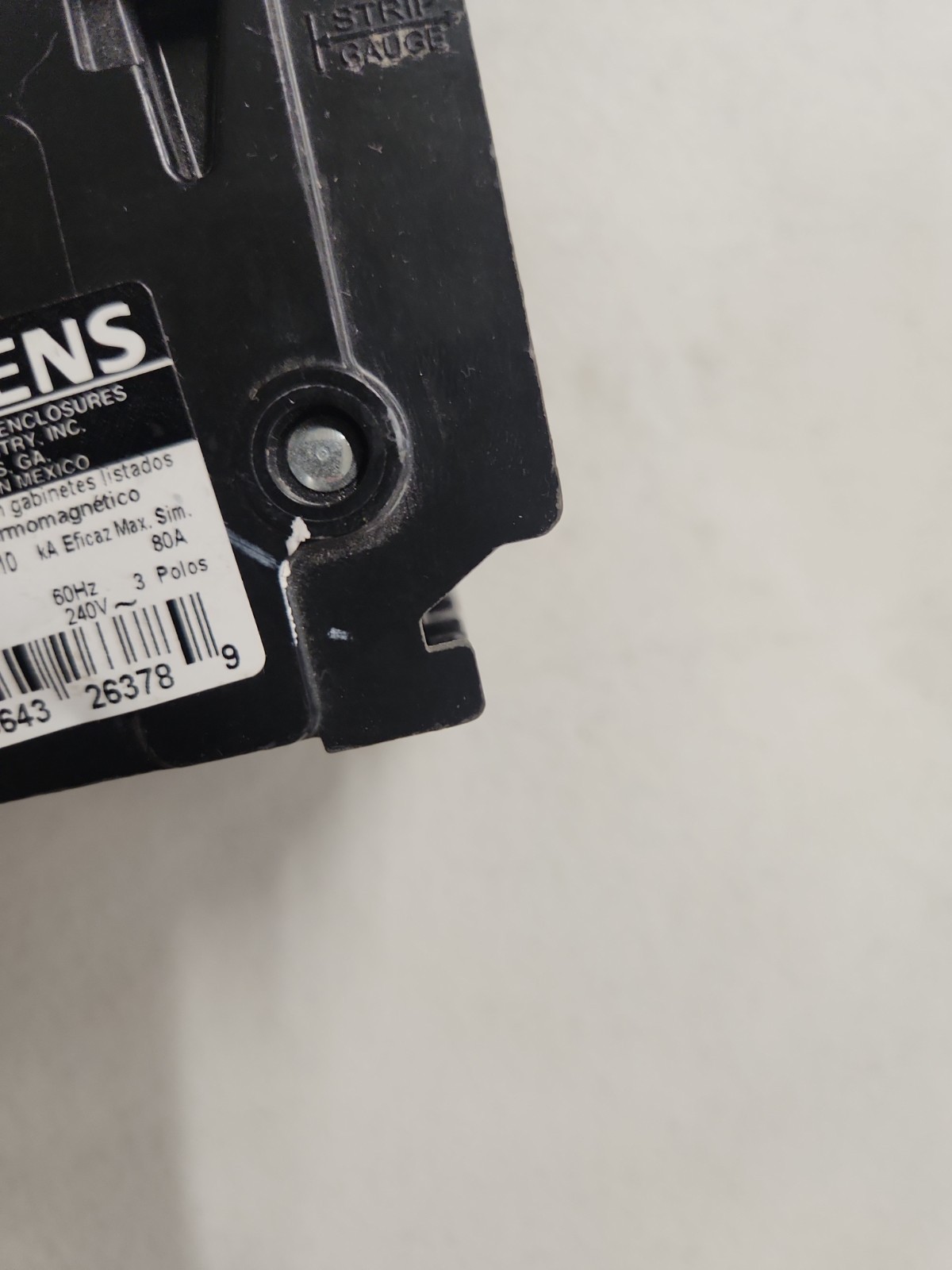 SIEMENS B380 3 POLE 80A 240V Type BL Bolt On Circuit Breaker READ DESCRIPTION