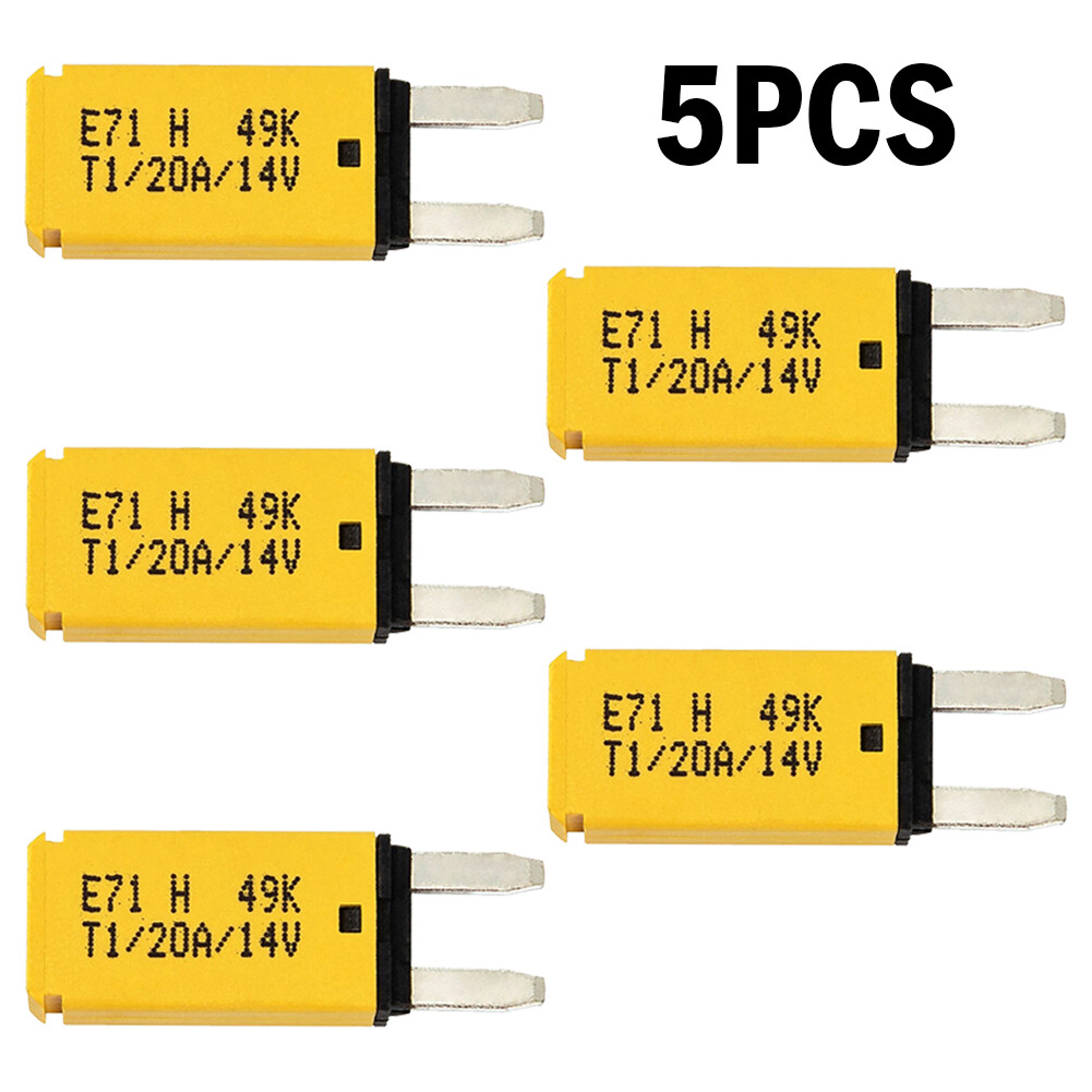 5x 20A Mini ATM Manual Reset Circuit Breaker Blade Fuse Resettable Car boat Van#