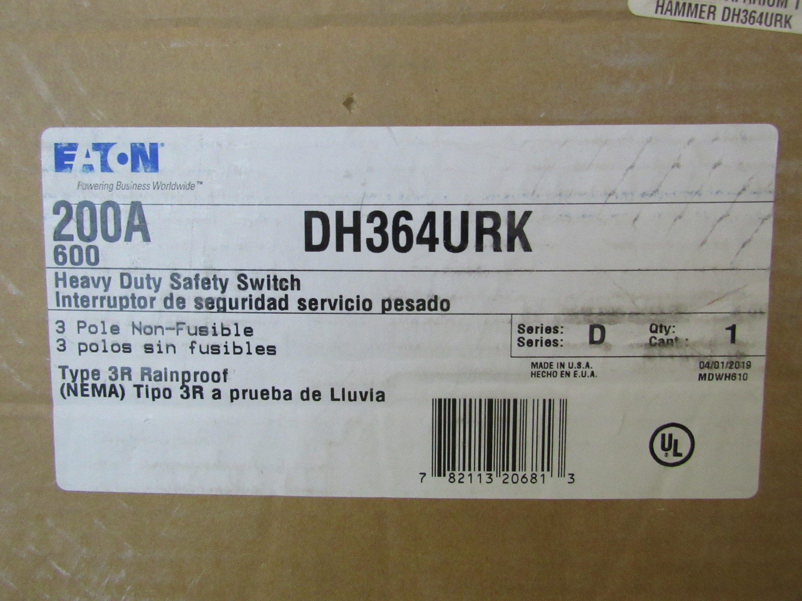 Eaton DH364URK Heavy Duty Safety Switches