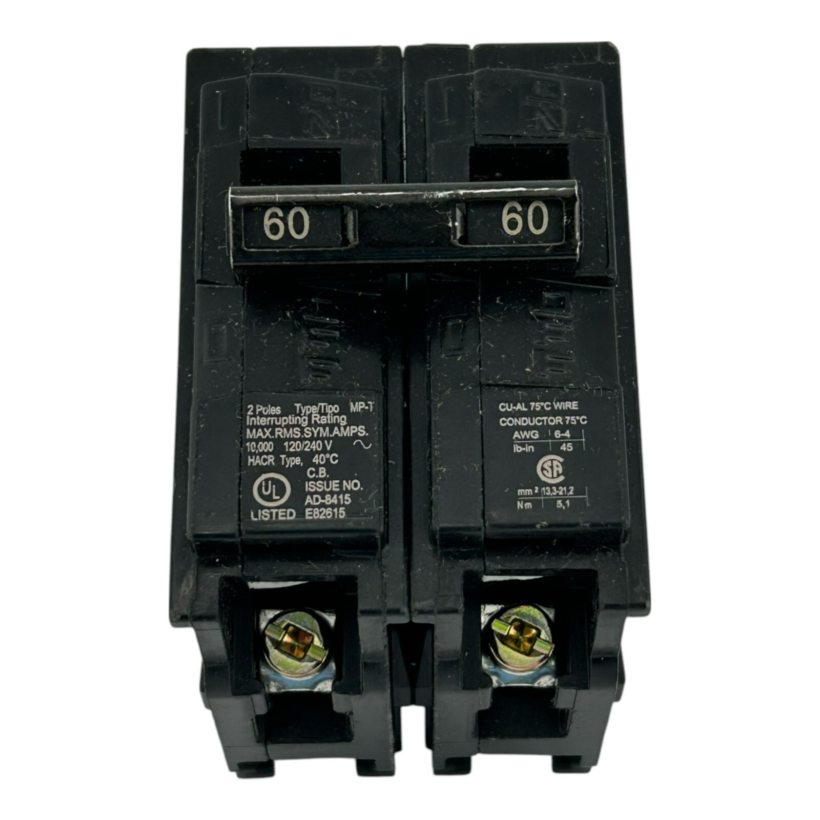 CHIPPED Murray MP260 60A 120/240V 2-P Miniature Thermal Magnetic Circuit Breaker