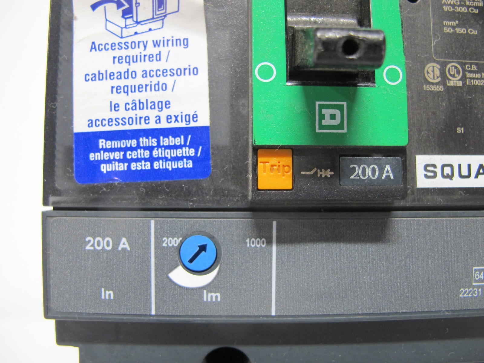 NEW Square D JGP36200 339-3786 PowerPact Breaker JG 200 Amp 250A 600 V NJGP36200