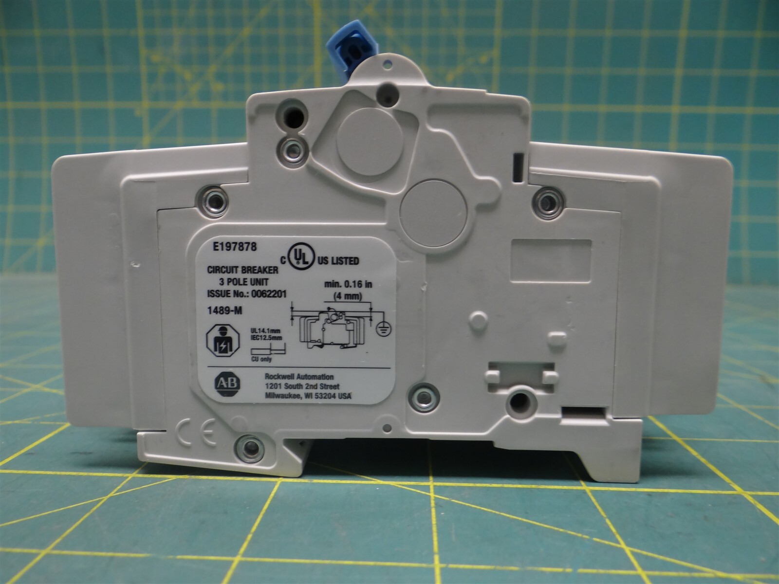 Allen-Bradley 1489-M3D160 Miniature Circuit Breaker, 16 Amp, 3 Pole, 480Y/277VAC