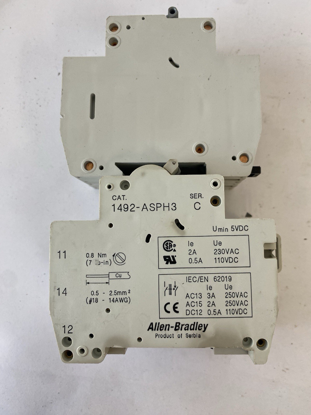 Lot Of 2 ALLEN BRADLEY 1492-SP2C020 SERIES C 2A CIRCUIT BREAKER