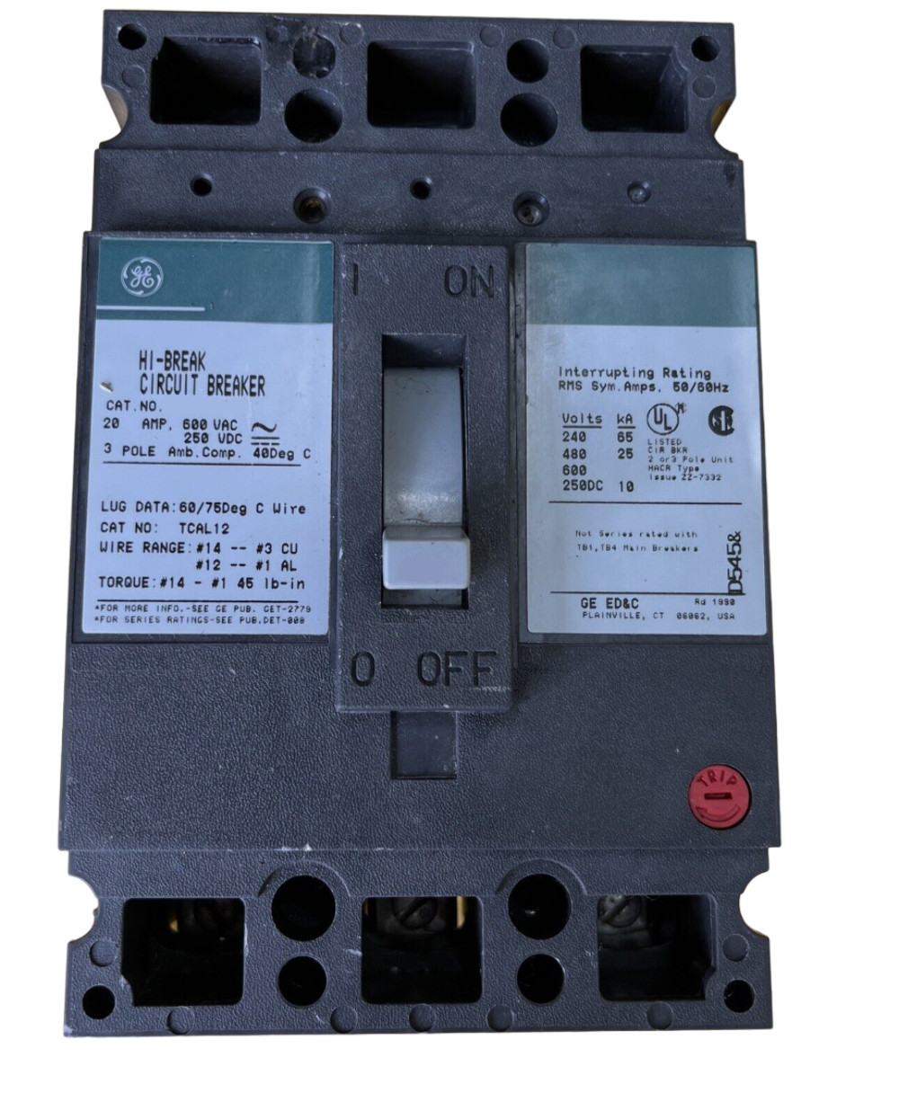 THED136060 – General Electric 60A 600V 3 Pole Molded Case Circuit Breaker Type T