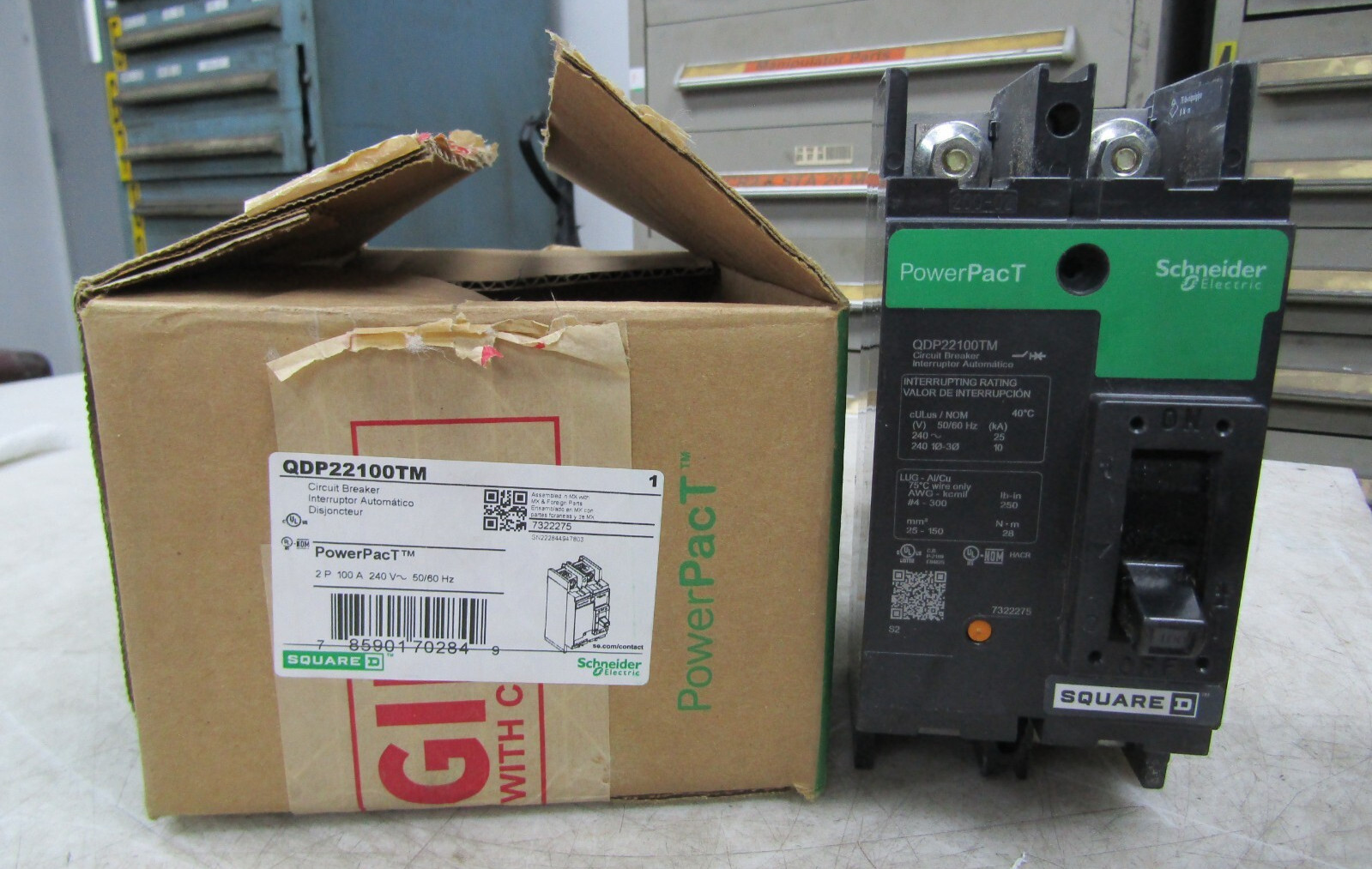 💥NEW SQUARE D 100 AMP POWERPACT CIRCUIT BREAKER 2 POLE 240 VAC QDP22100TM