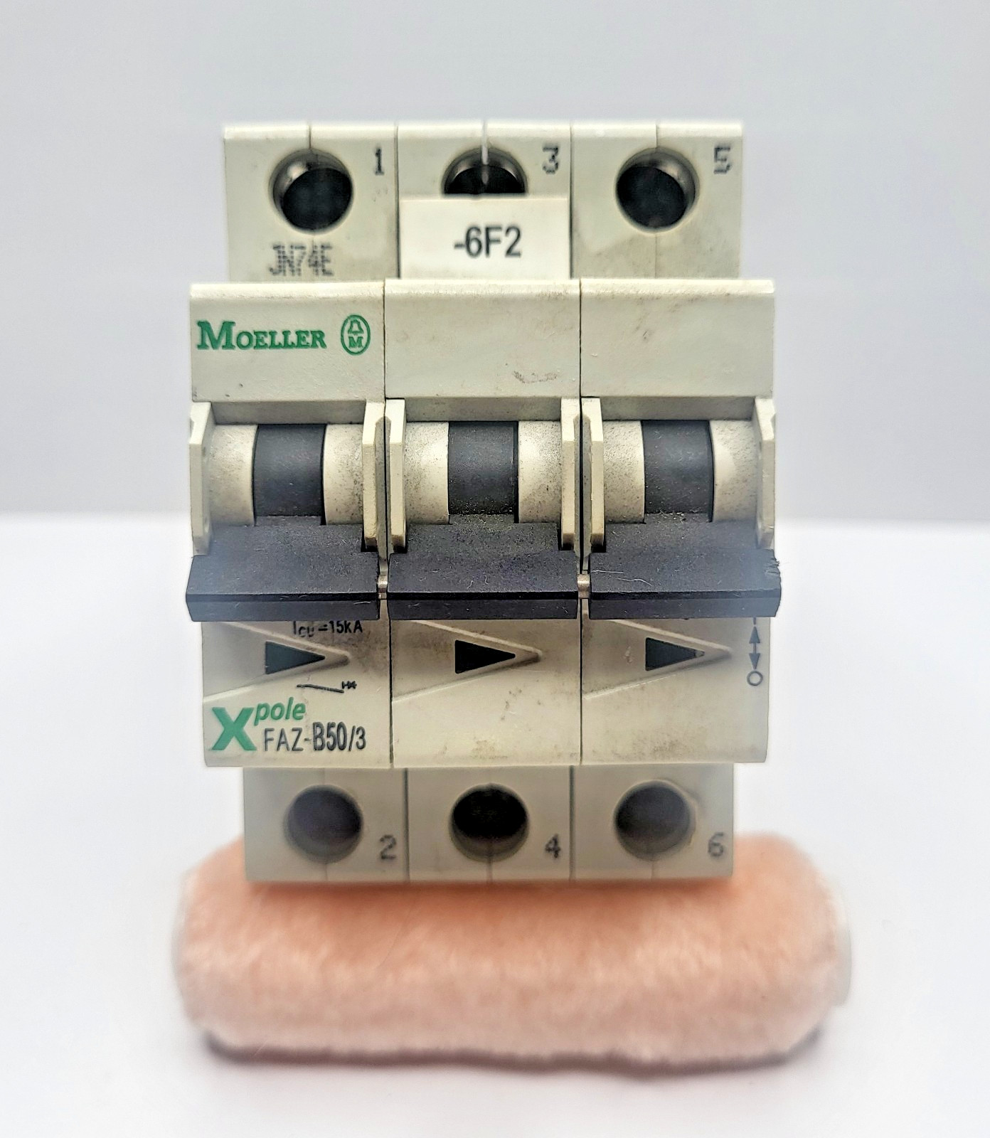Moeller FAZ-B50/3 Xpole 3-Pole 50A Circuit Breaker DIN Rail Used