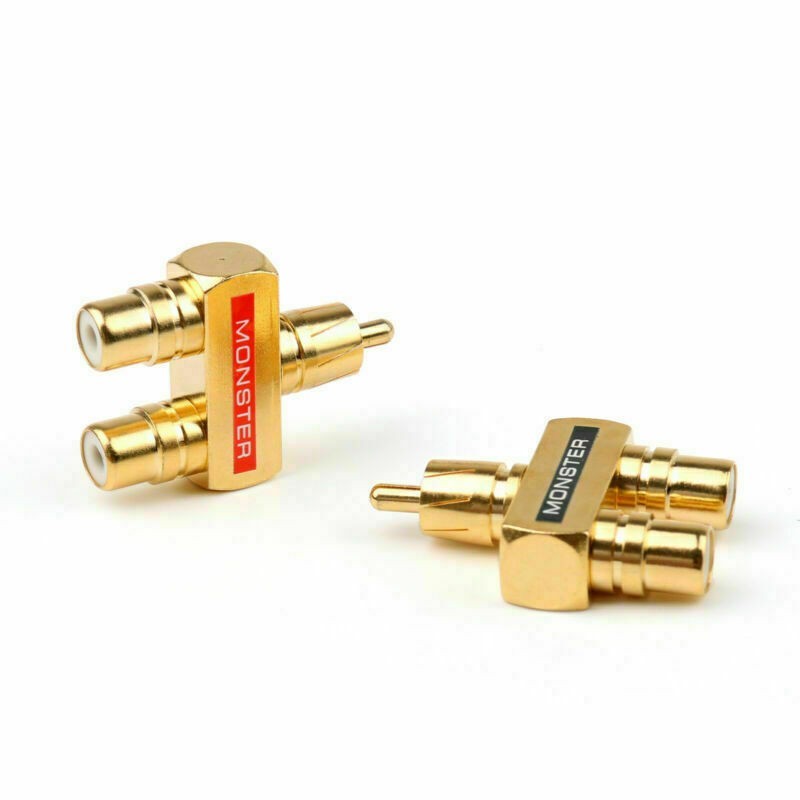 Y Splitter Adapter Copper Gold Plated Metal Parts 2pcs Accessory Audio