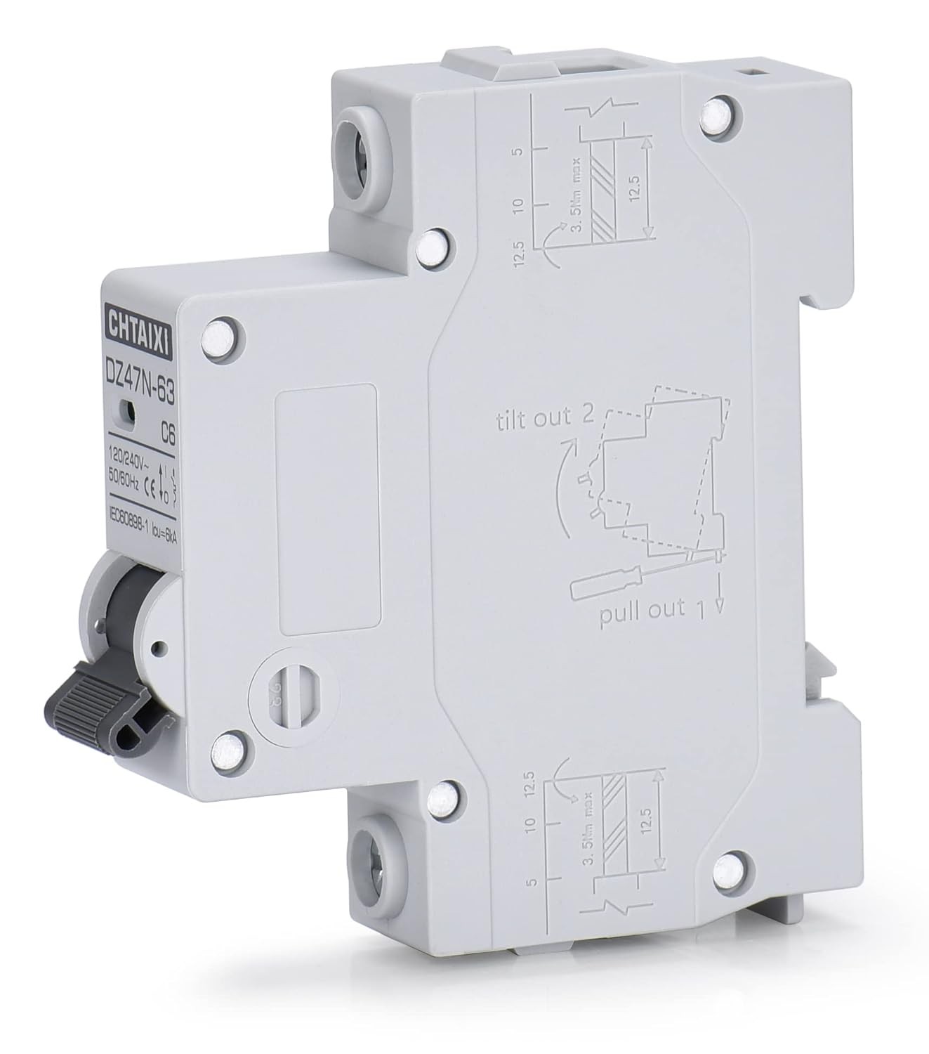 AC Miniature Circuit Breaker, 20 Amp 120V/240V 1 Pole DIN Rail Mount Circuit…