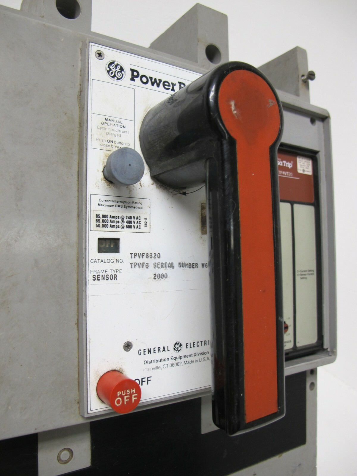 General Electric TPVF6620 2000 Amp PowerBreak Breaker VersaTrip LI TPVF TP4VT20