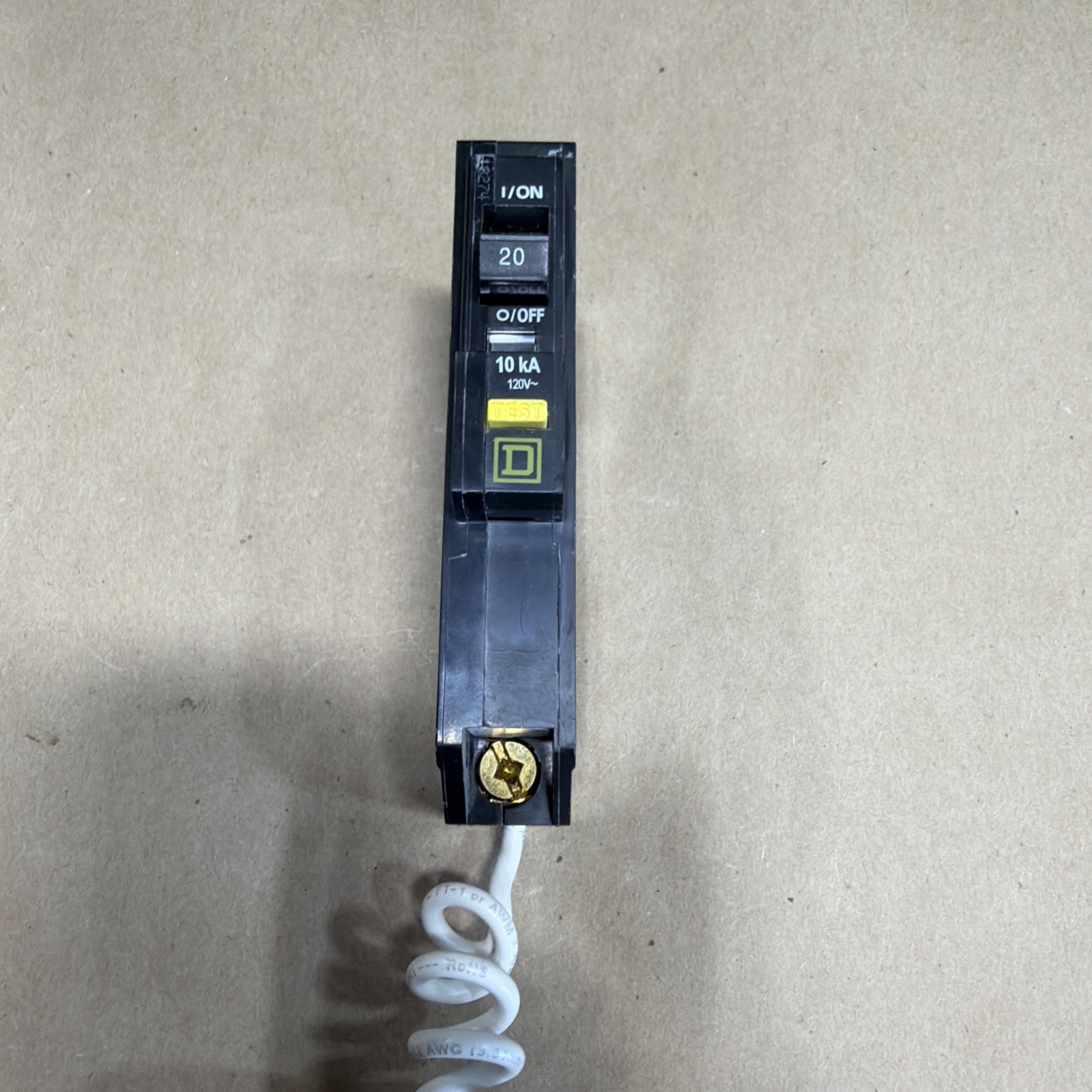 1X Square D QOB120EPD Equipment Protective Device 1 Pole 20 Amp Circuit Breaker