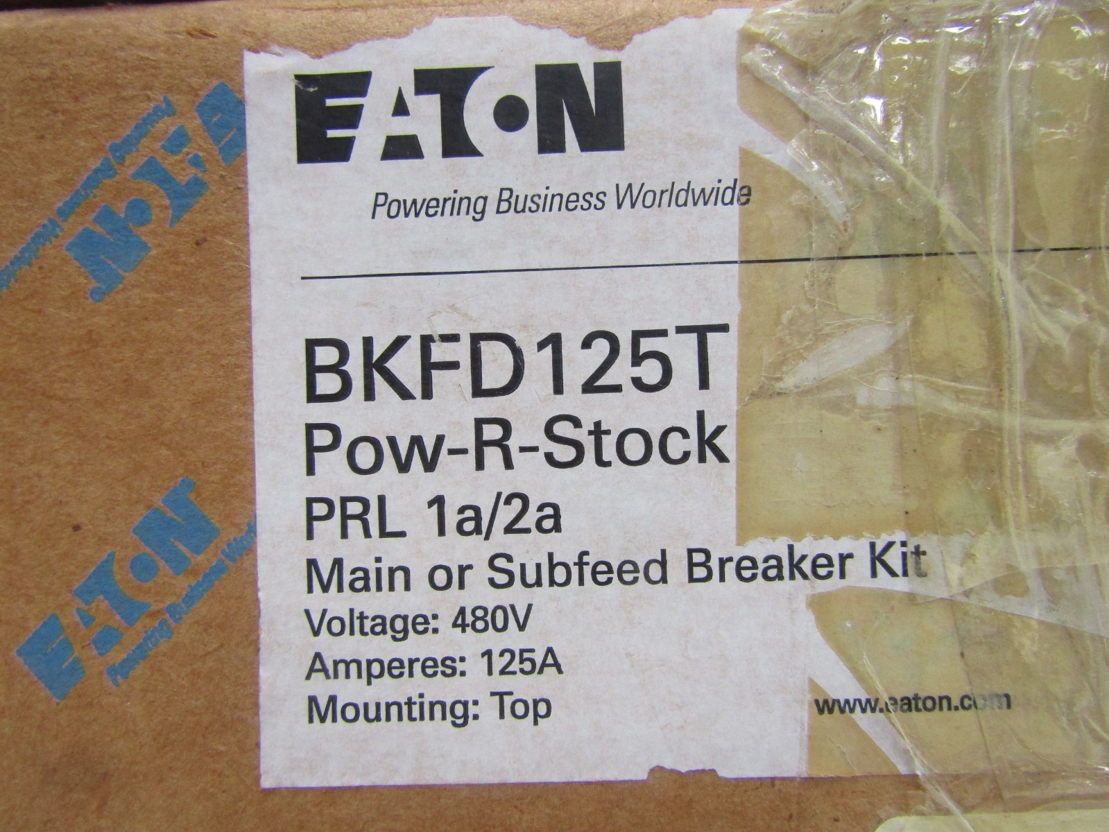 NEW Eaton BKFD125T 125 Amp 480V Main or Subfeed Breaker Kit PRL1a 2a FD3125BP10