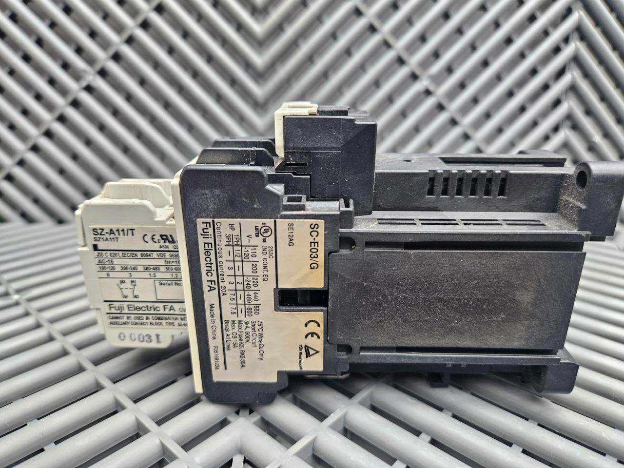 Fuji Electric SC-E03/G Electromechanical Relay Contactor 20A w/ SZ-A11/T Contact