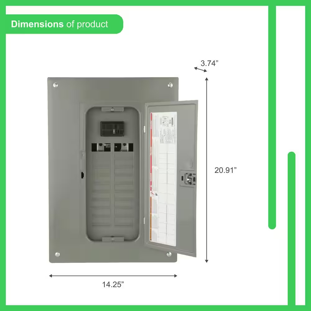 Homeline 100 Amp 20-Space 40-Circuit Indoor Main Breaker Plug-On Neutral Load Ce