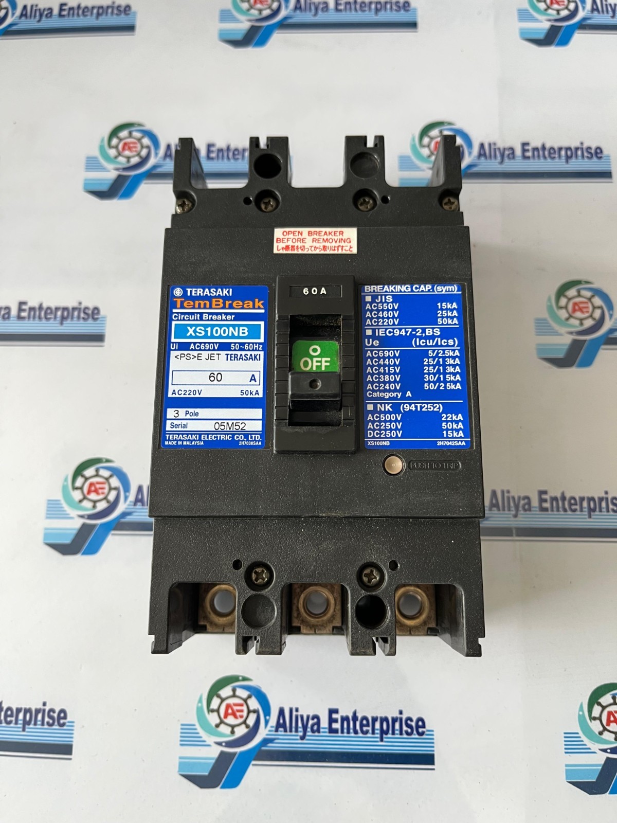 TERASAKI XS100NB 60A 3POLE CIRCUIT BREAKER FREE FAST SHIPPING MADE IN MALAYSIA