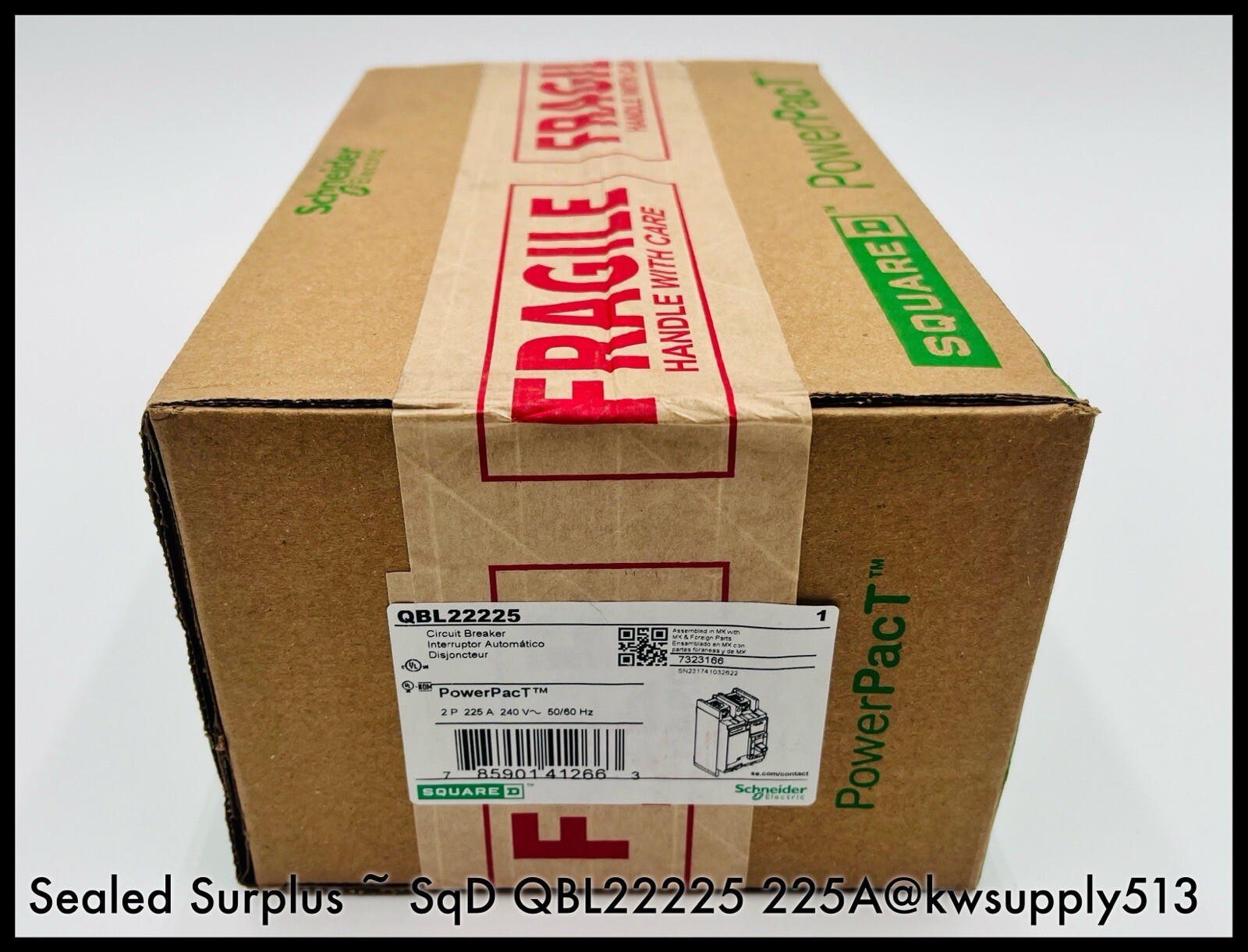 QBL22225 ~ Square D QBL2225 225A 240V 2P PowerPact Q MCCB ~ Sealed Surplus