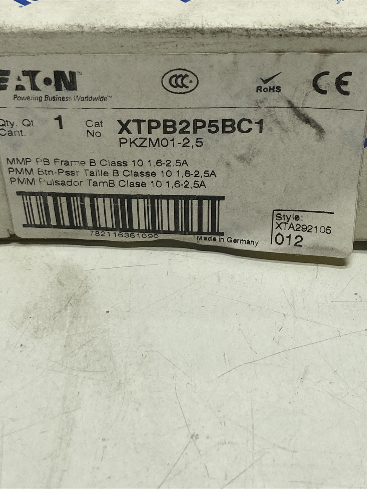 Eaton PKZM01-2,5 XTPB2P5BC1 Motor Protection Circuit Breaker