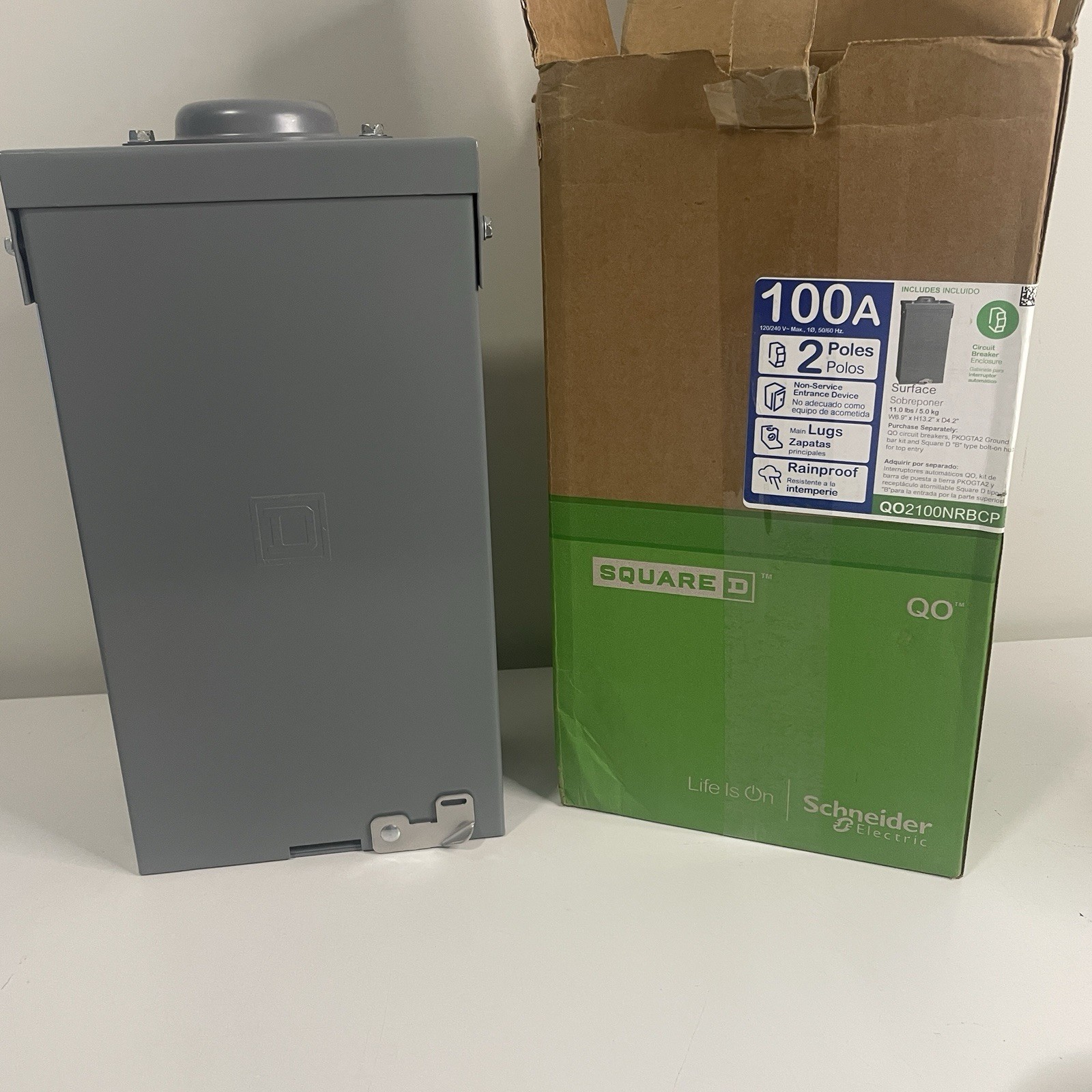 Square D Circuit Breaker Enclosure With 100A 2 Pole Main Breaker QO2100NRBCP NEW