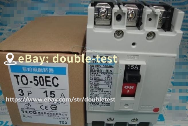 1PCS TECO TO-50EC 3P 15A Fusion-free circuit breaker New#dou