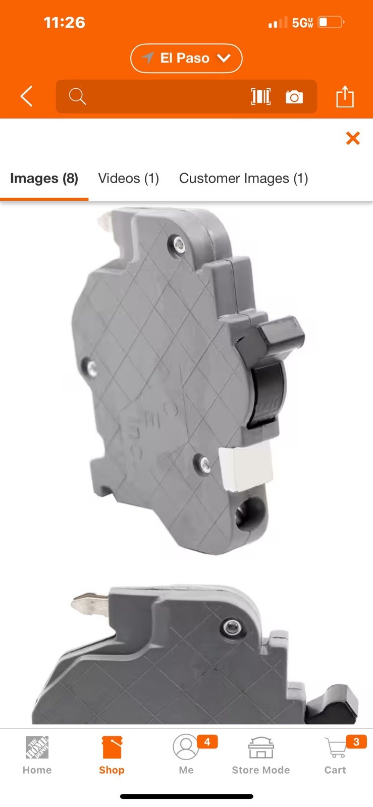 Federal Pacific 15A 1-Pole Stab-Lok Replacement Circuit Breaker NC115