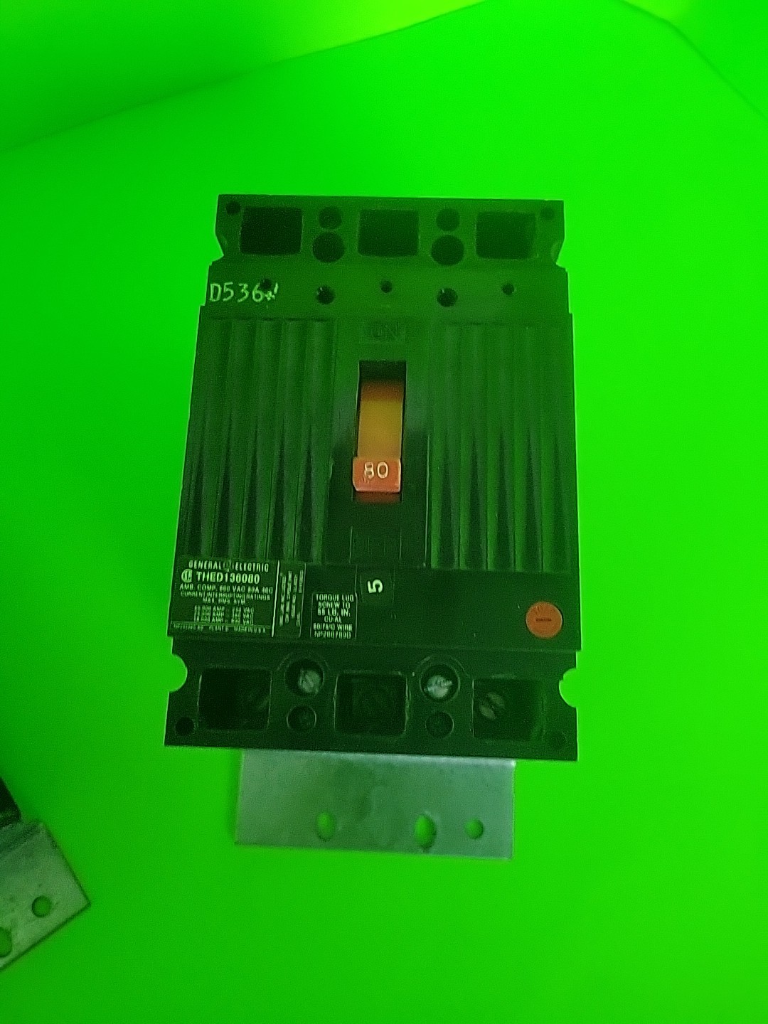 ⚡GE CIRCUIT BREAKER THED136080 80A 3P 600V comes with bonus mounting bracket⚡️