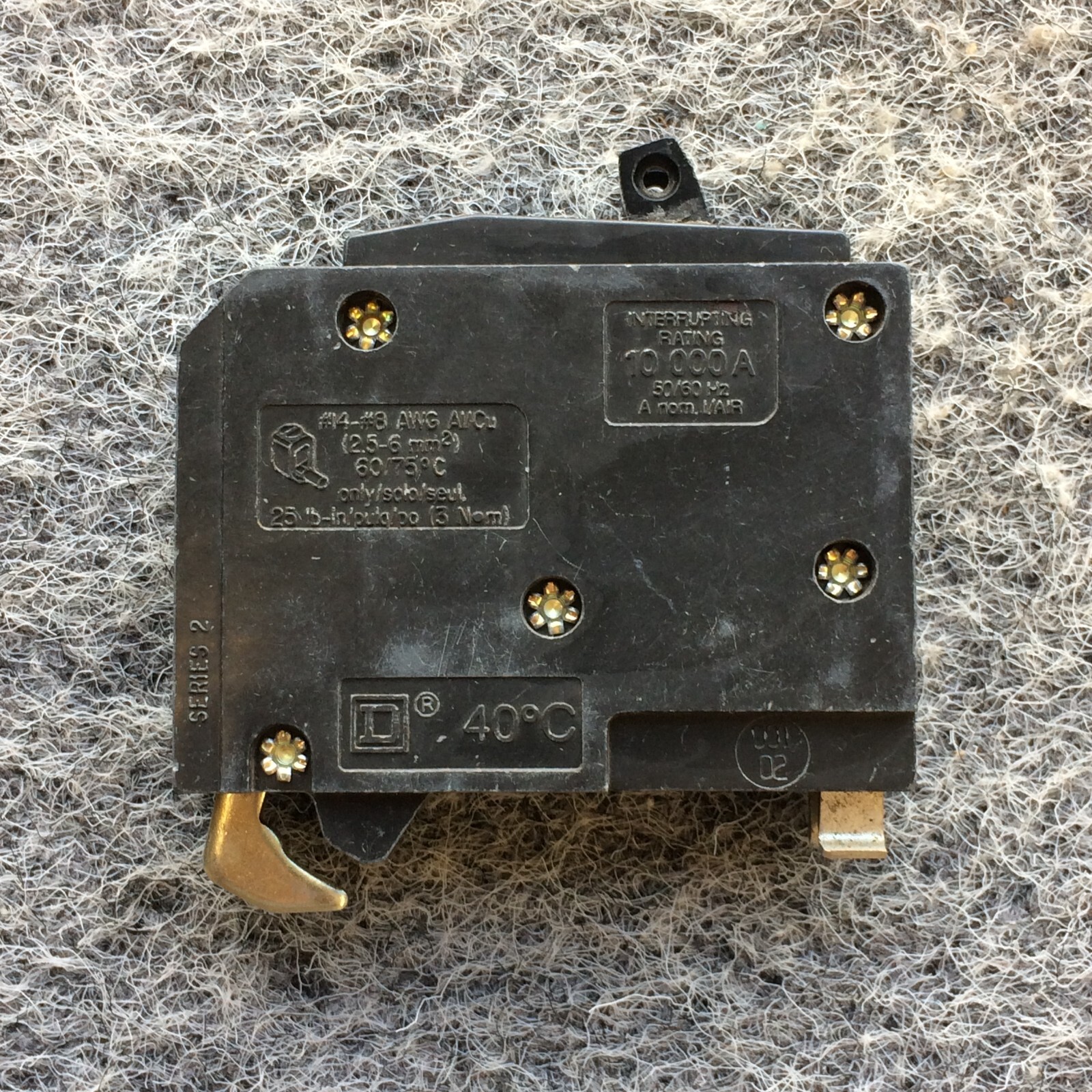 Square D QOT1515 QO1515 1 Pole 15 Amp Twin Tandem Dual Circuit Breaker With Hook