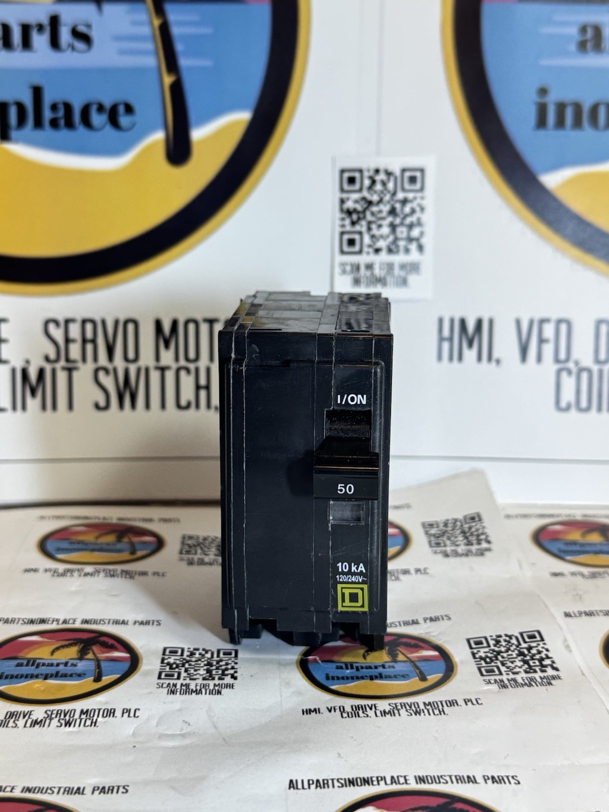 Square D 2-Pole Standard Trip Indoor Circuit Breaker 50A 120/240V, 1.48 W x 3.5