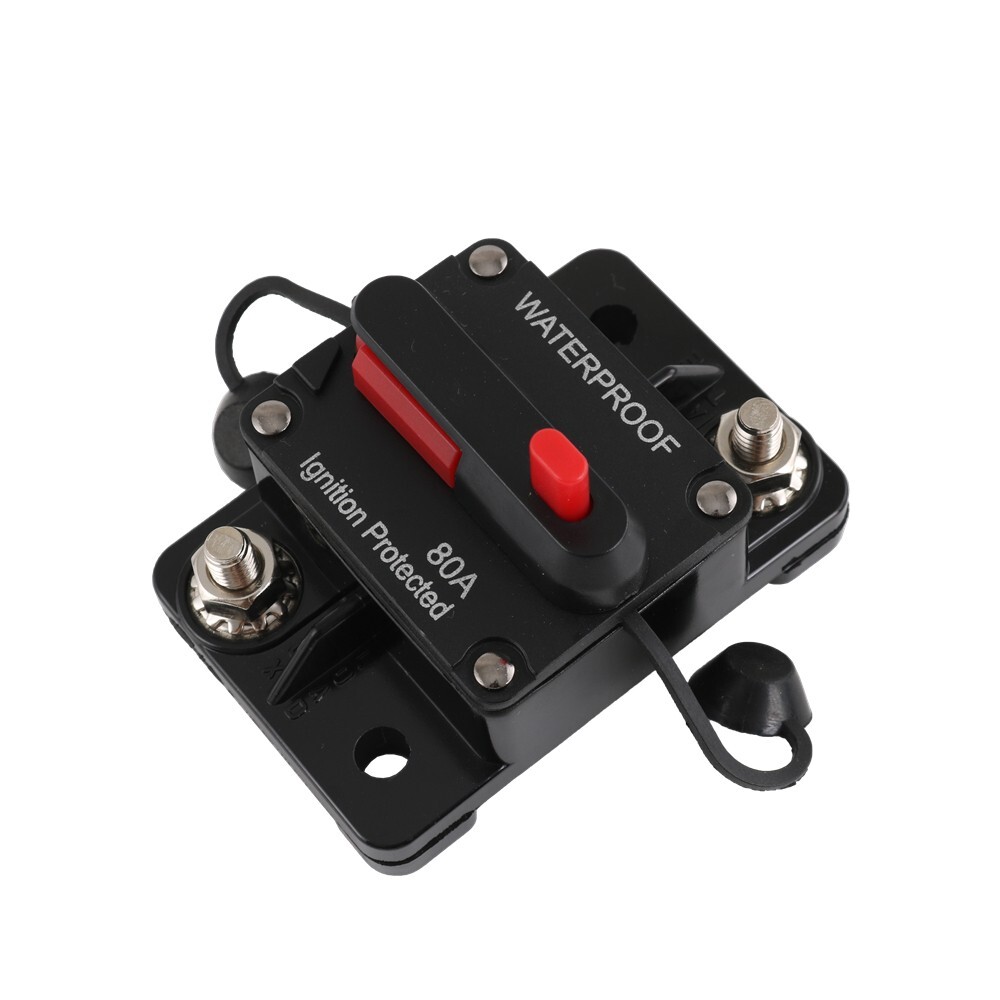 80A 80AMP Circuit Breaker Fuse 12-48V DC Car Boat Manual Reset Switch IP67
