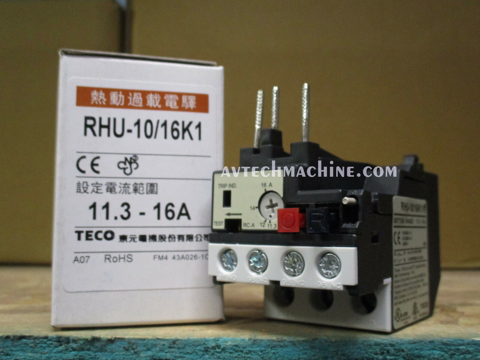 RHU-10/16K1 Teco Thermal Overload 2 Pole 11.3 – 16 Amp