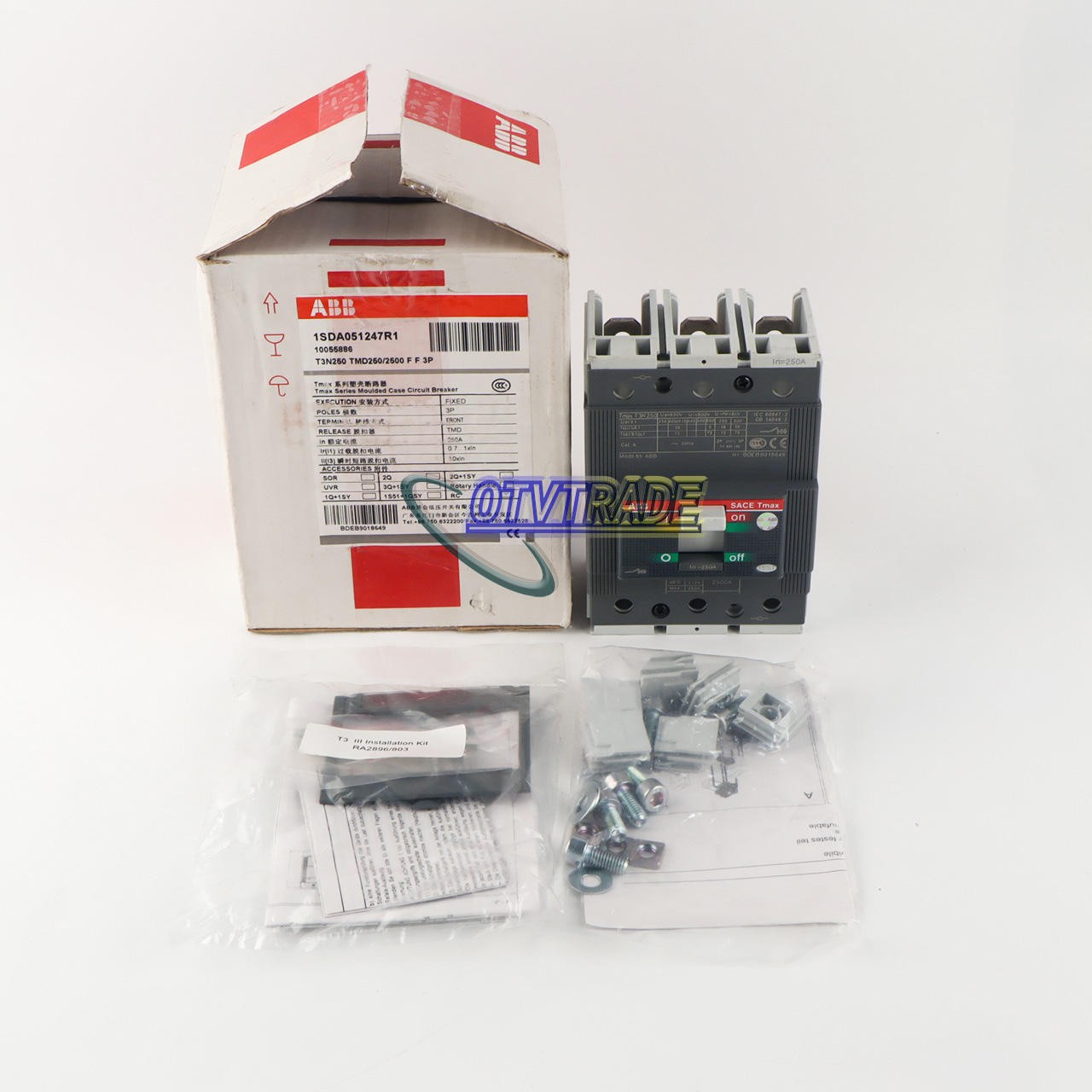 1PCS ABB TMAX T3N250 TMD250/2500 FF 3P 250A 1SDA051247R1 Circuit Breaker New