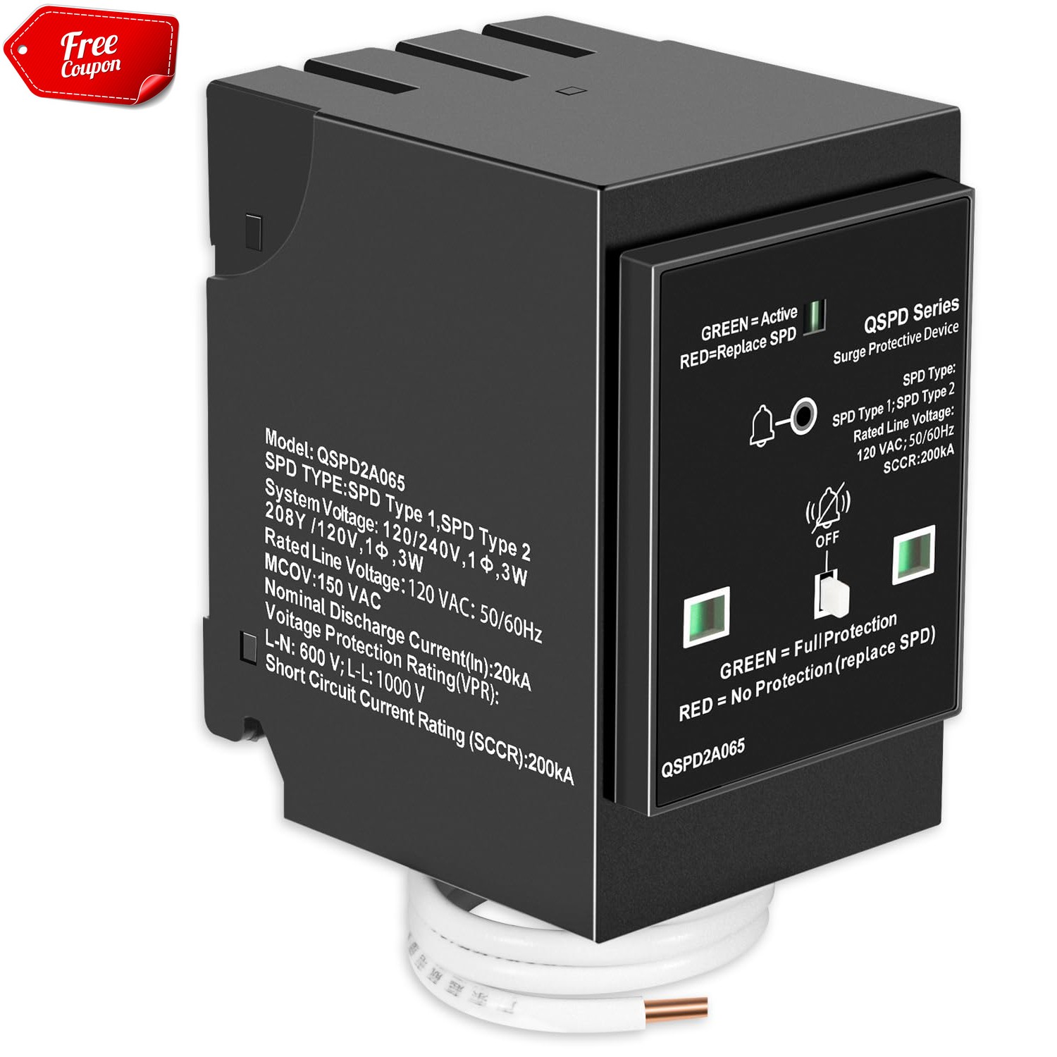 for Siemens QSPD2A065P Surge Protection Device 2Pole 65kA 120/240V 1Ø 3W Type QP