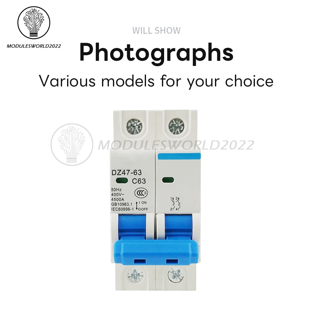 DZ47-63 2P Mini Circuit Breaker 6-63A Overload Short Circuit Protetion 400V 50Hz