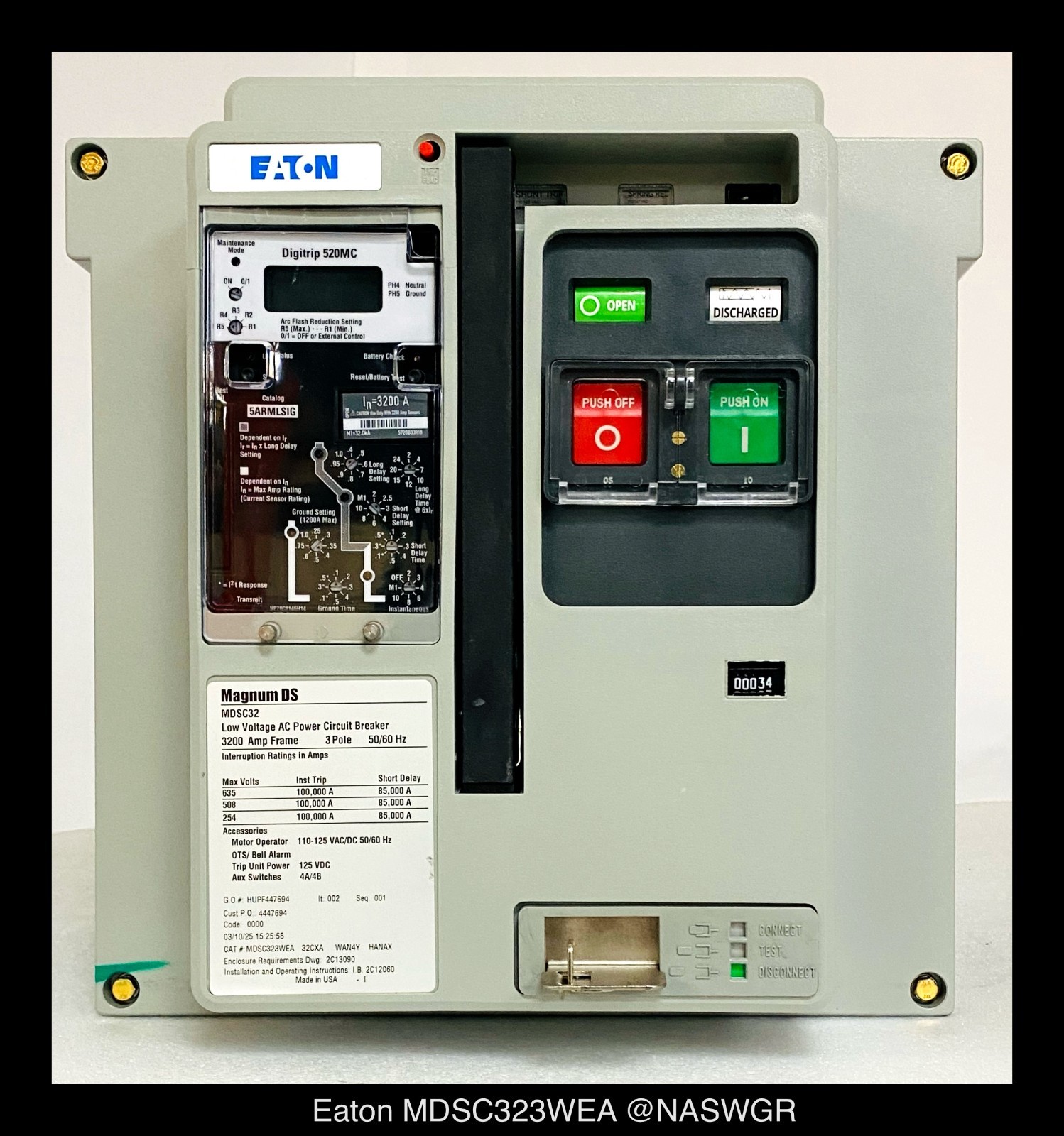 Eaton Magnum MDSC323WEA32CXAWAN4YHANAX – 3200 Amp – Unused/1Yr Warranty