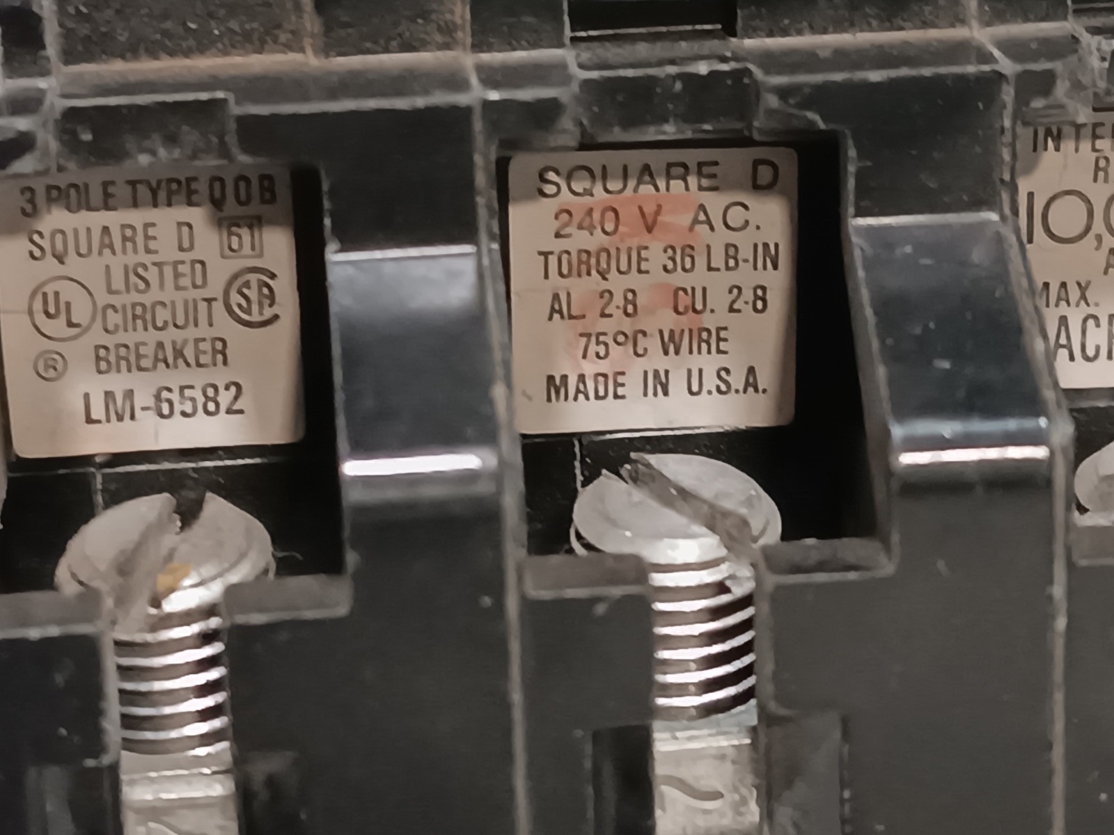 Square D QOB360 3-Pole 30 Amp Miniature Circuit Breaker 120/240VAC, Single Item